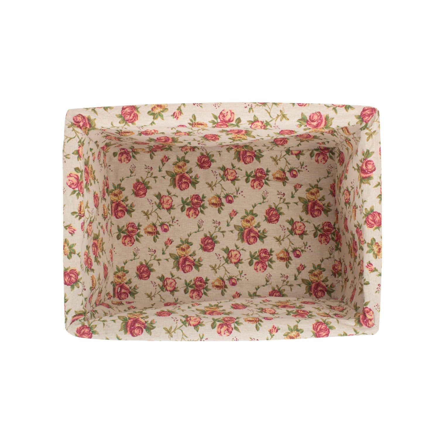 Large Double Steamed Willow Storage Basket with Garden Rose Lining - REGN
