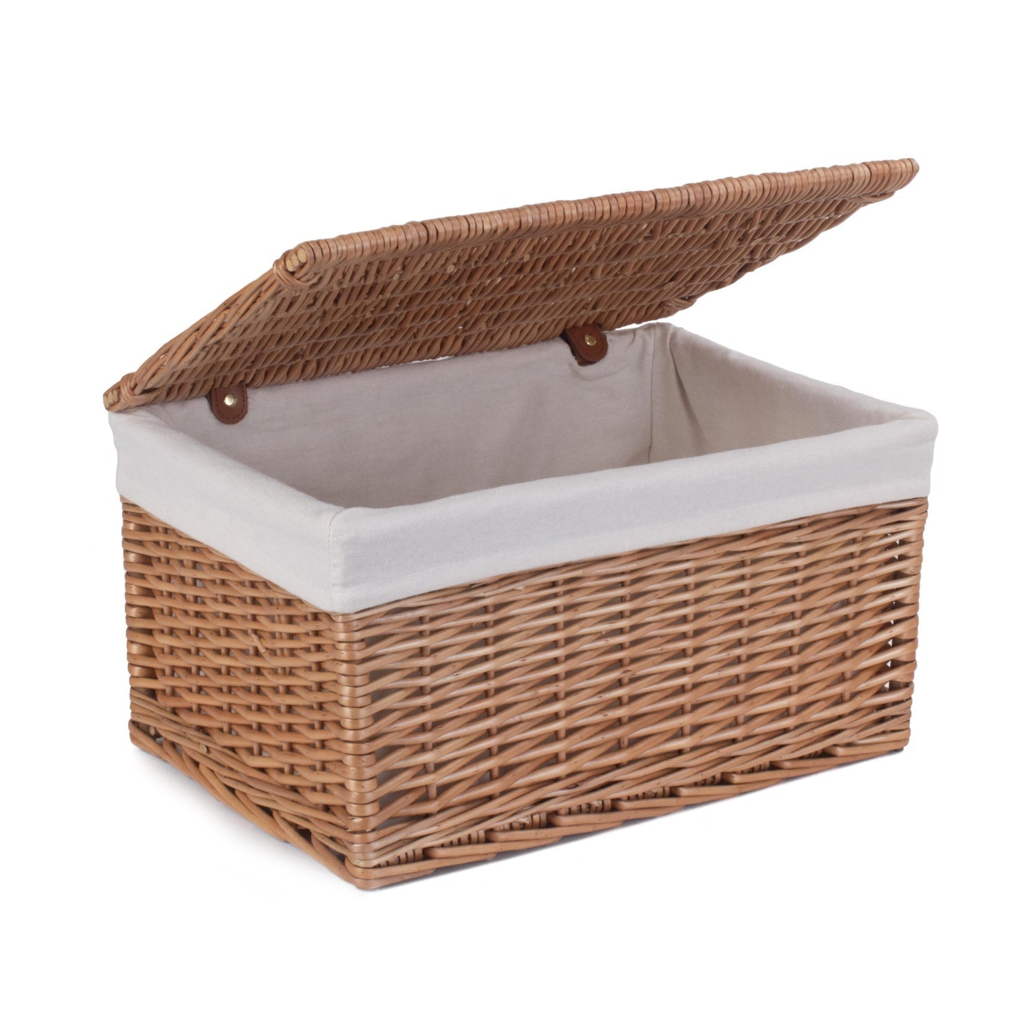 Large Double Steamed WIllow Storage Hamper with White Lining - REGN