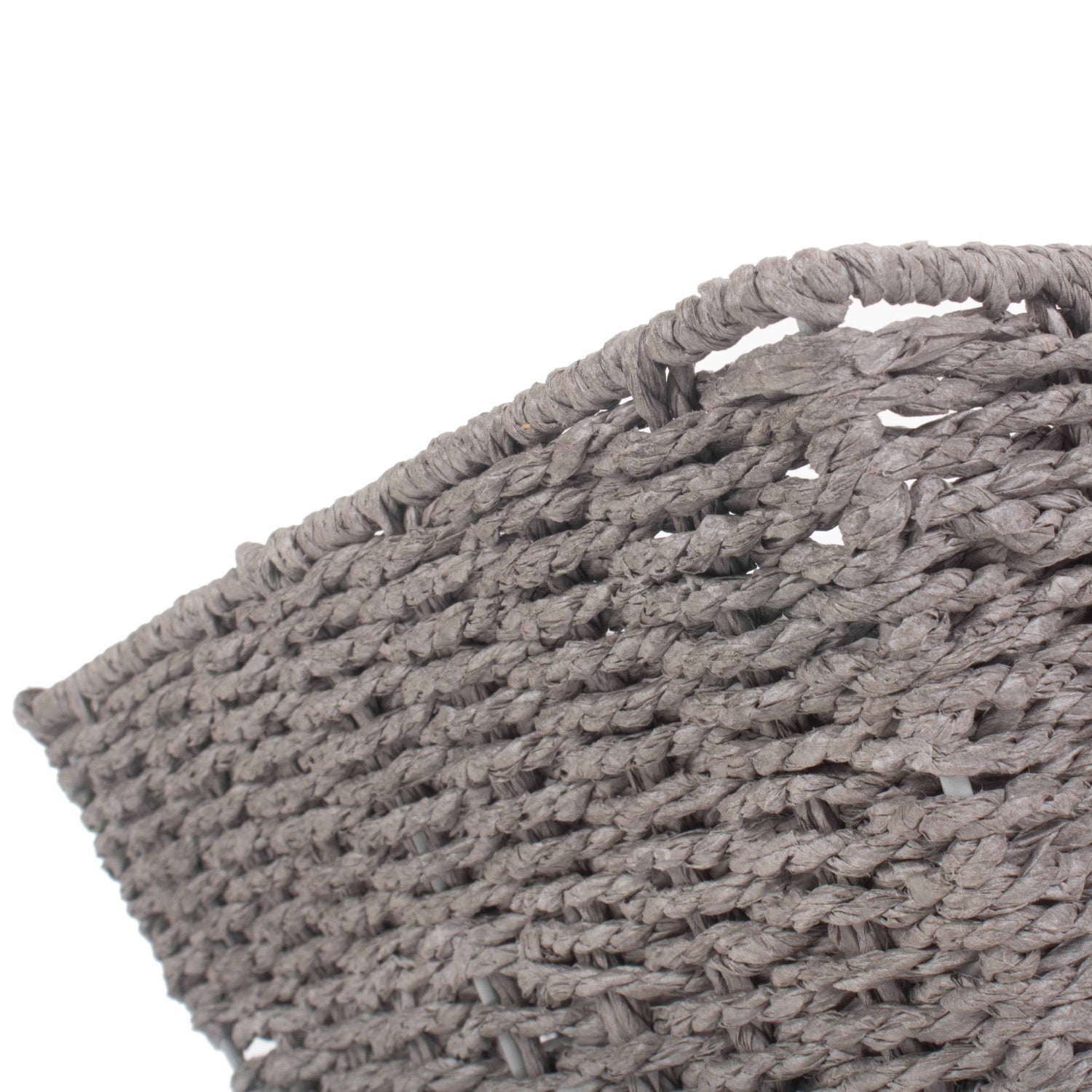 Large Grey Paper Rope Tray Basket - REGN