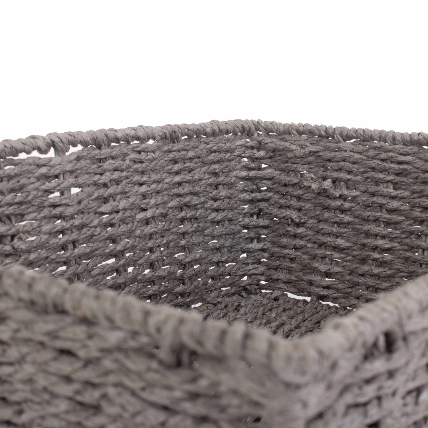 Large Grey Paper Rope Tray Basket - REGN