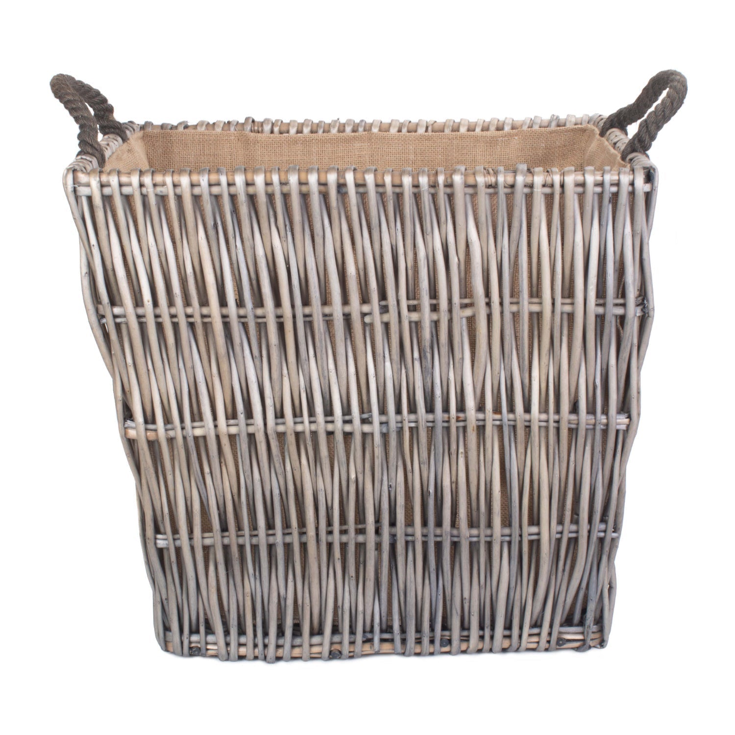 Large Grey Rectangular Log Basket - REGN
