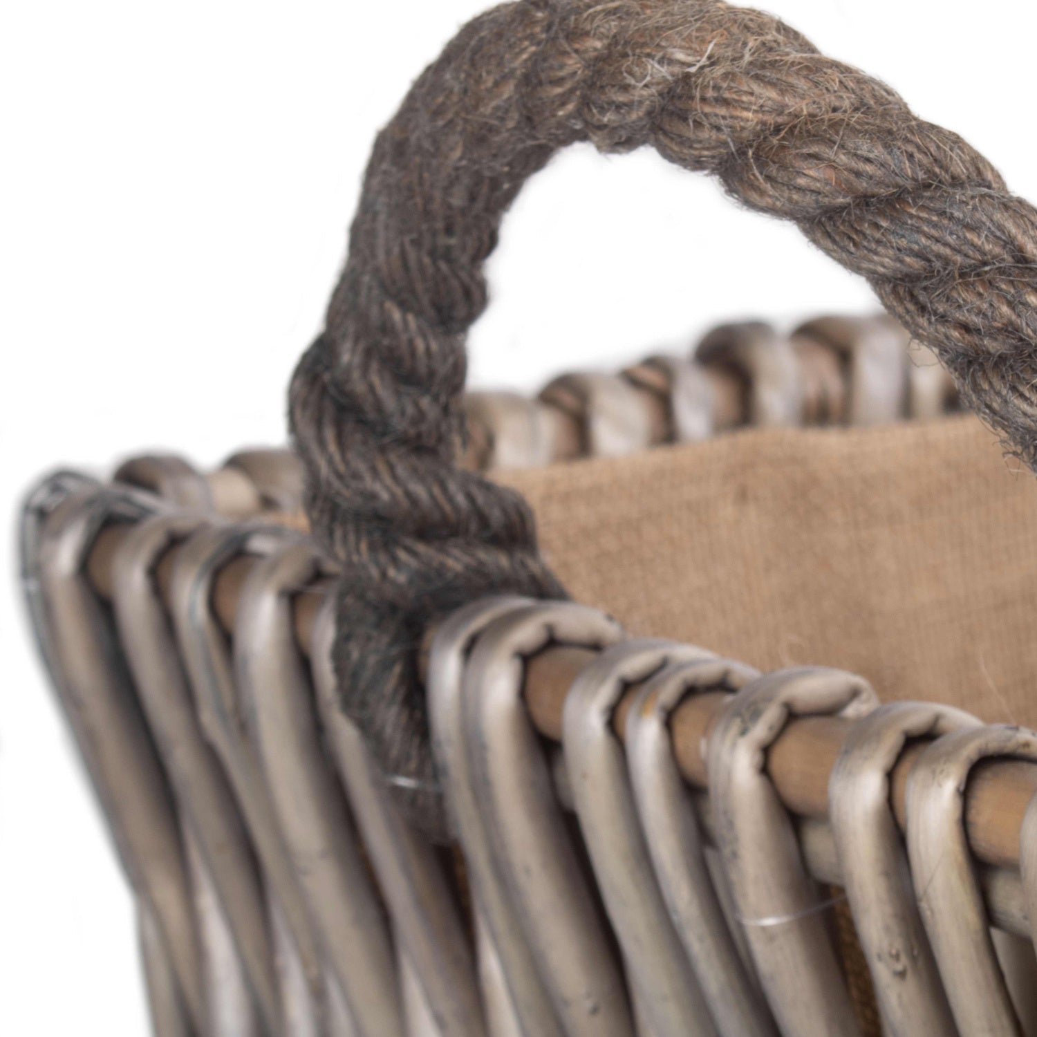 Large Grey Rectangular Log Basket - REGN