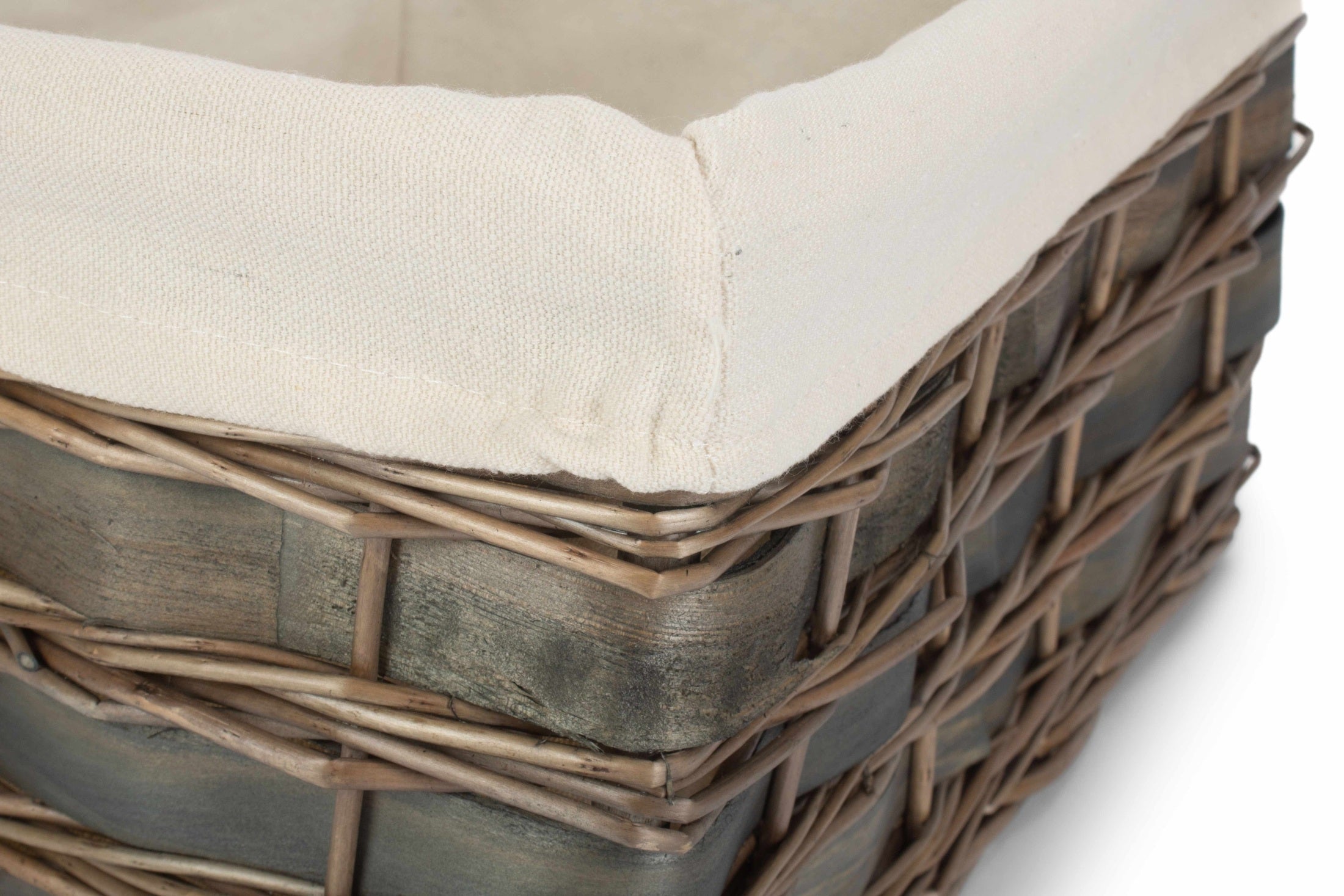 Large Grey Scandi Storage Basket with White Lining - REGN