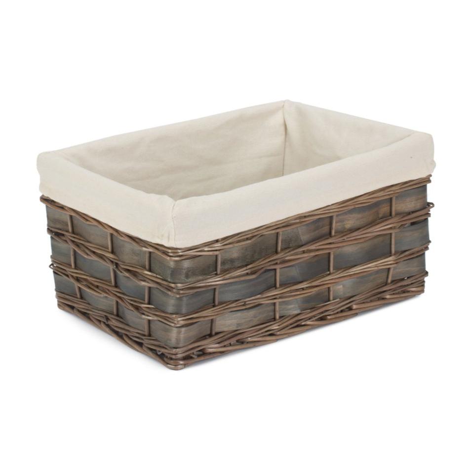 Large Grey Scandi Storage Basket with White Lining - REGN