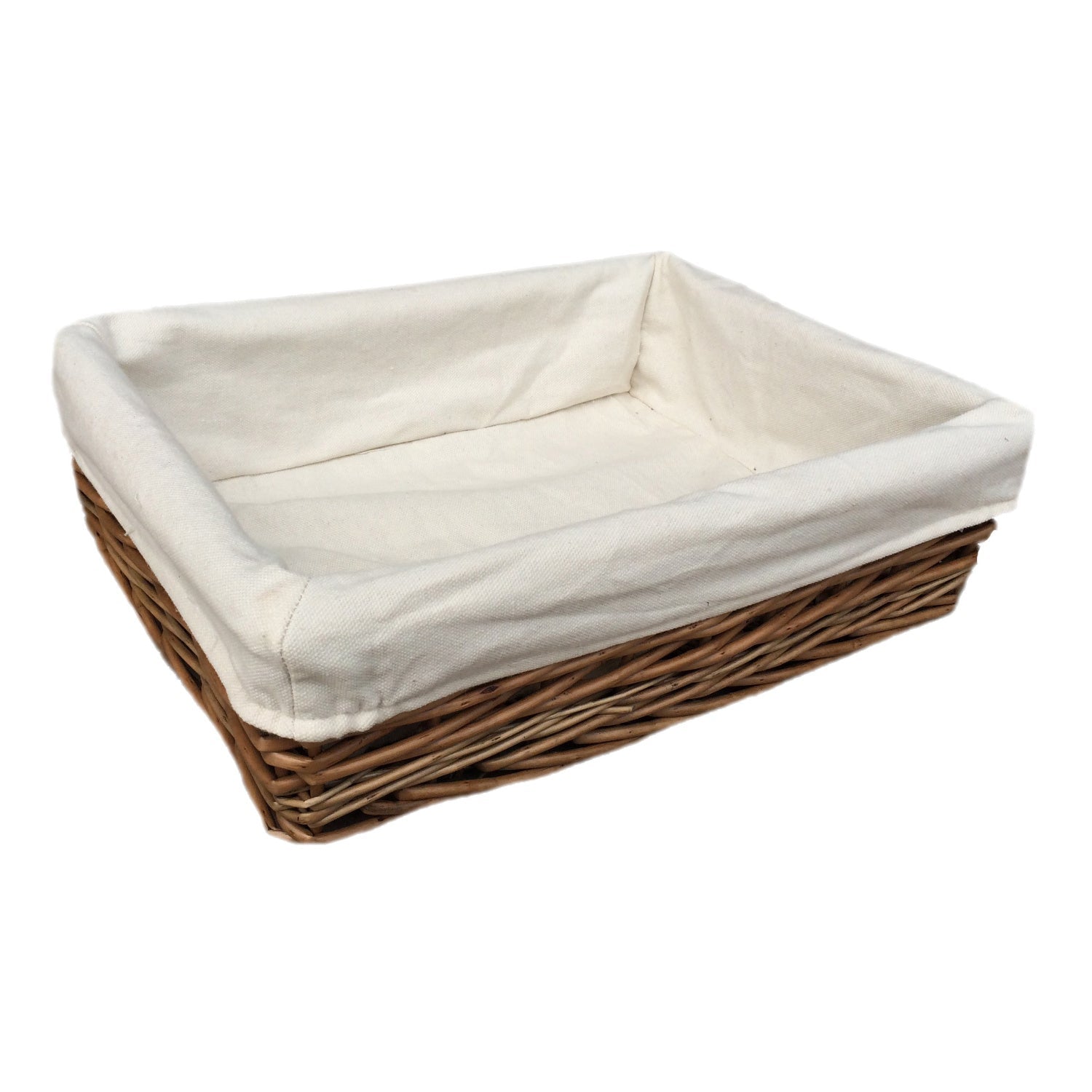 Large Lined Antique Wash Straight Sided Tray Basket - REGN