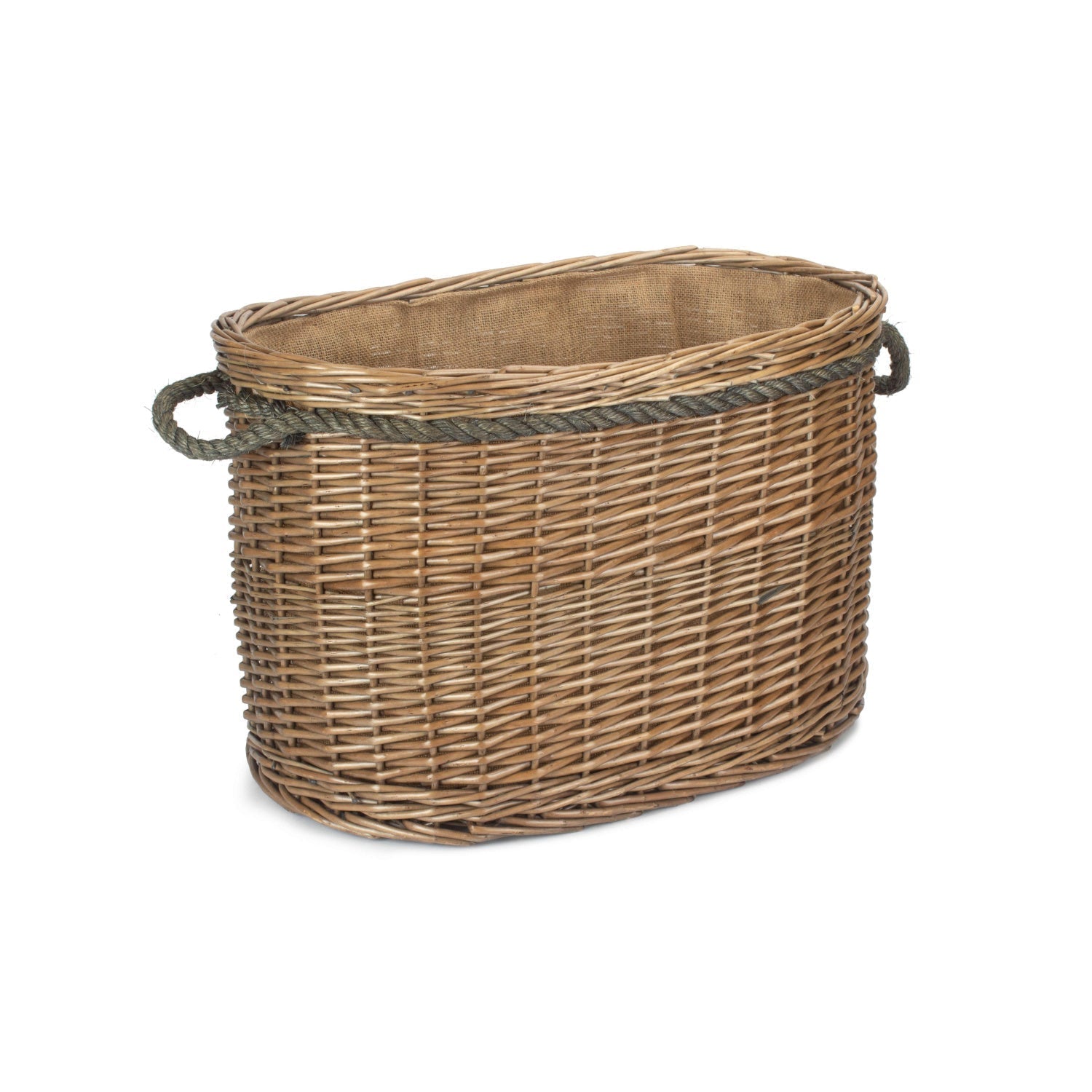 Large Oval Rope Handled Log Basket - REGN