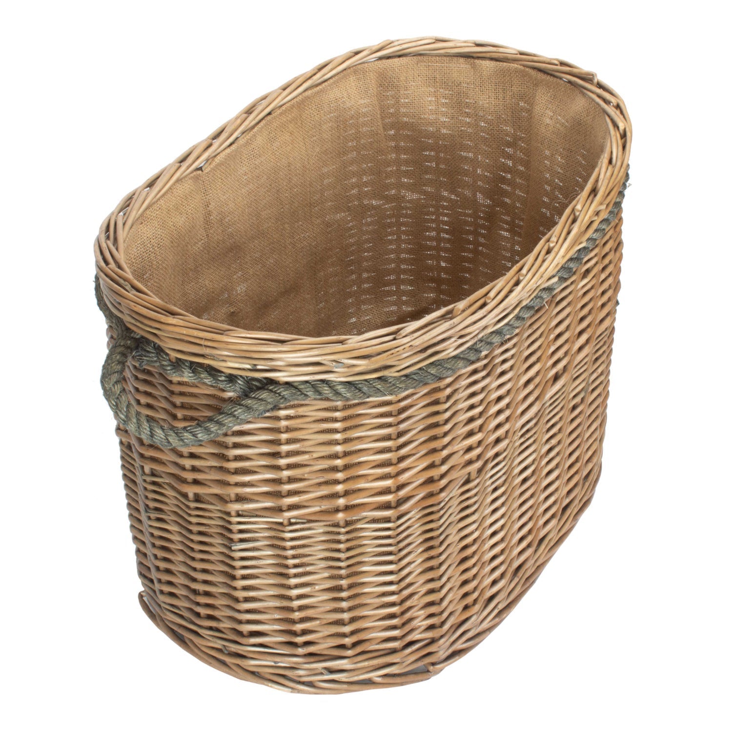Large Oval Rope Handled Log Basket - REGN