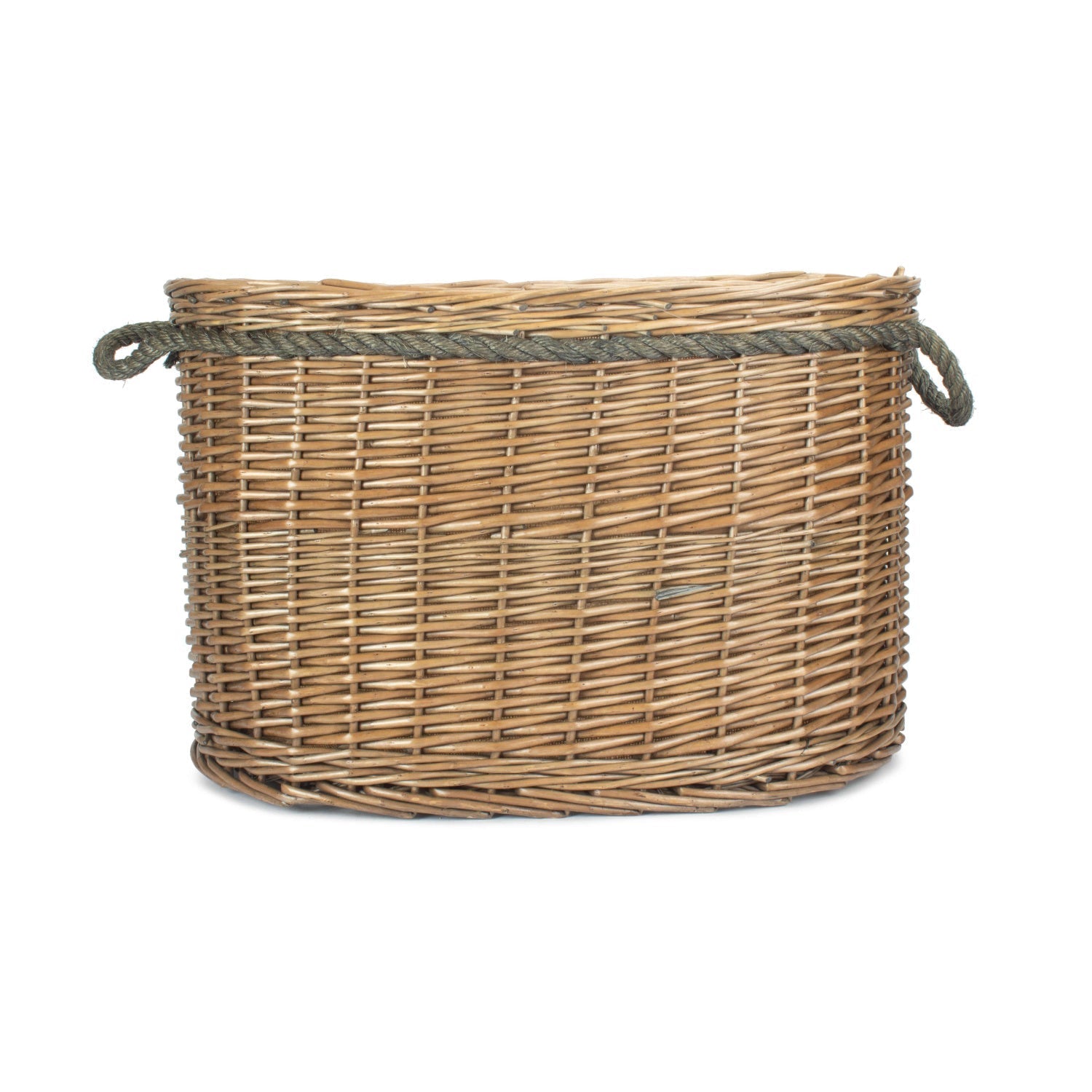 Large Oval Rope Handled Log Basket - REGN