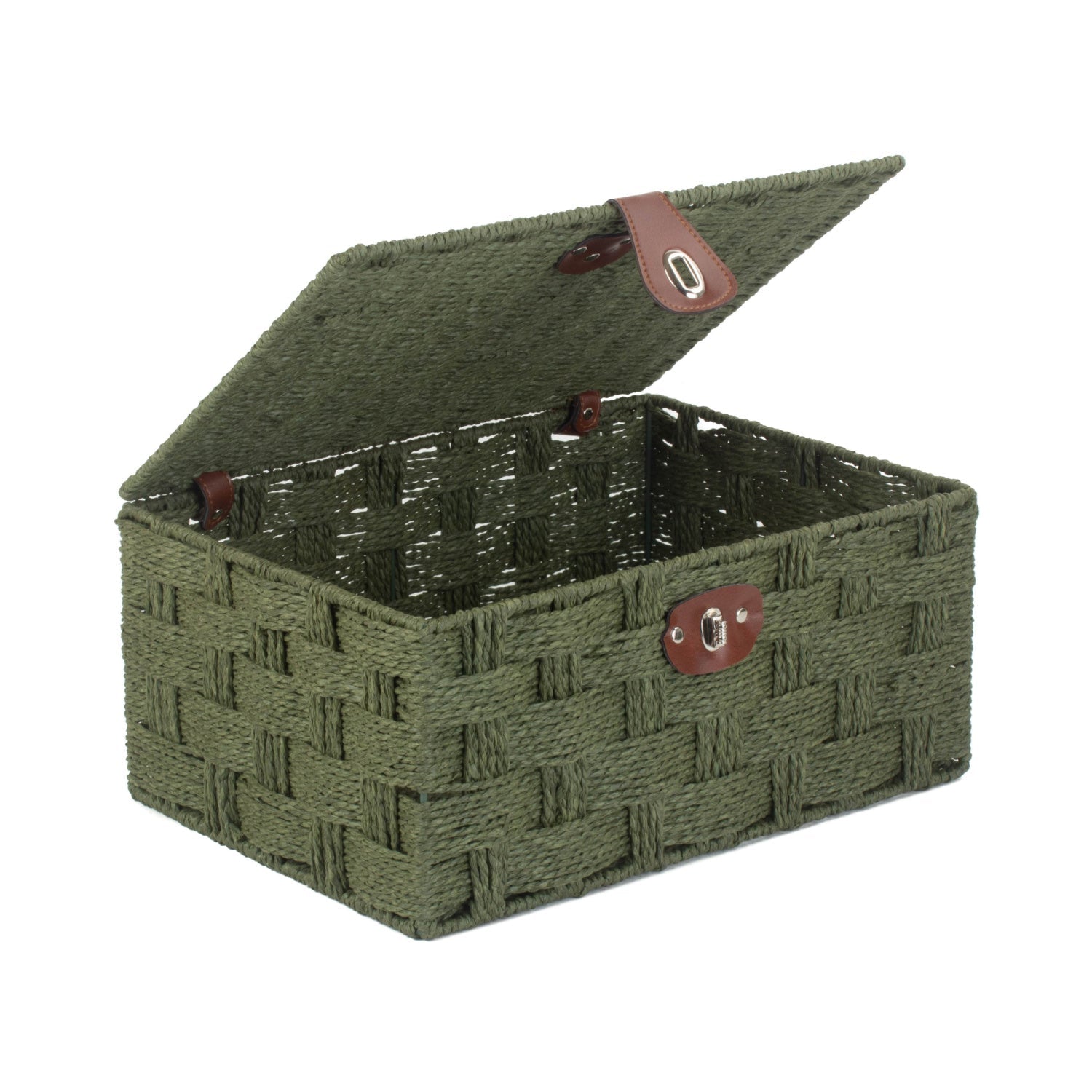 Large Paper Rope Hamper - Forest Green - REGN