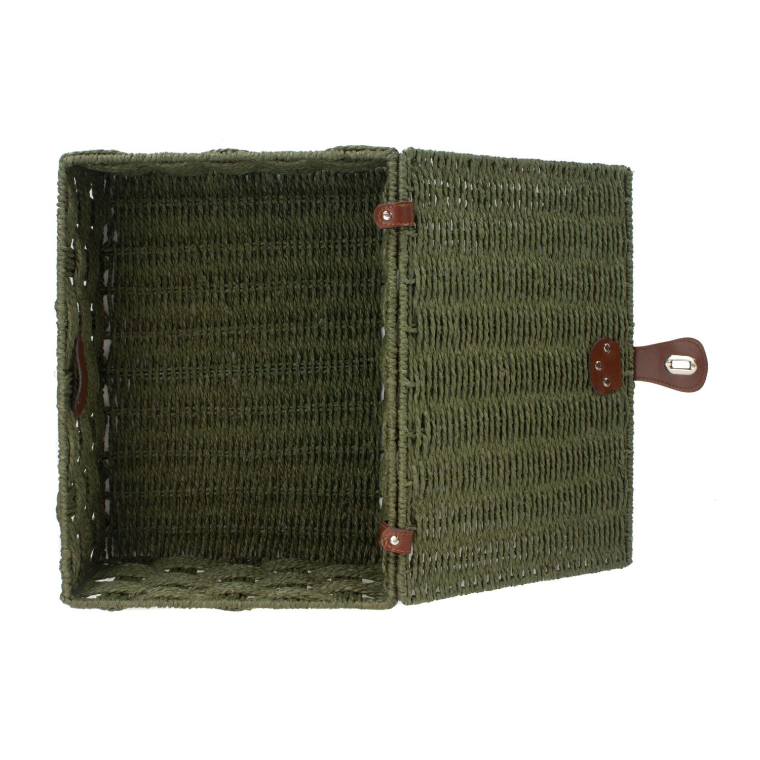Large Paper Rope Hamper - Forest Green - REGN