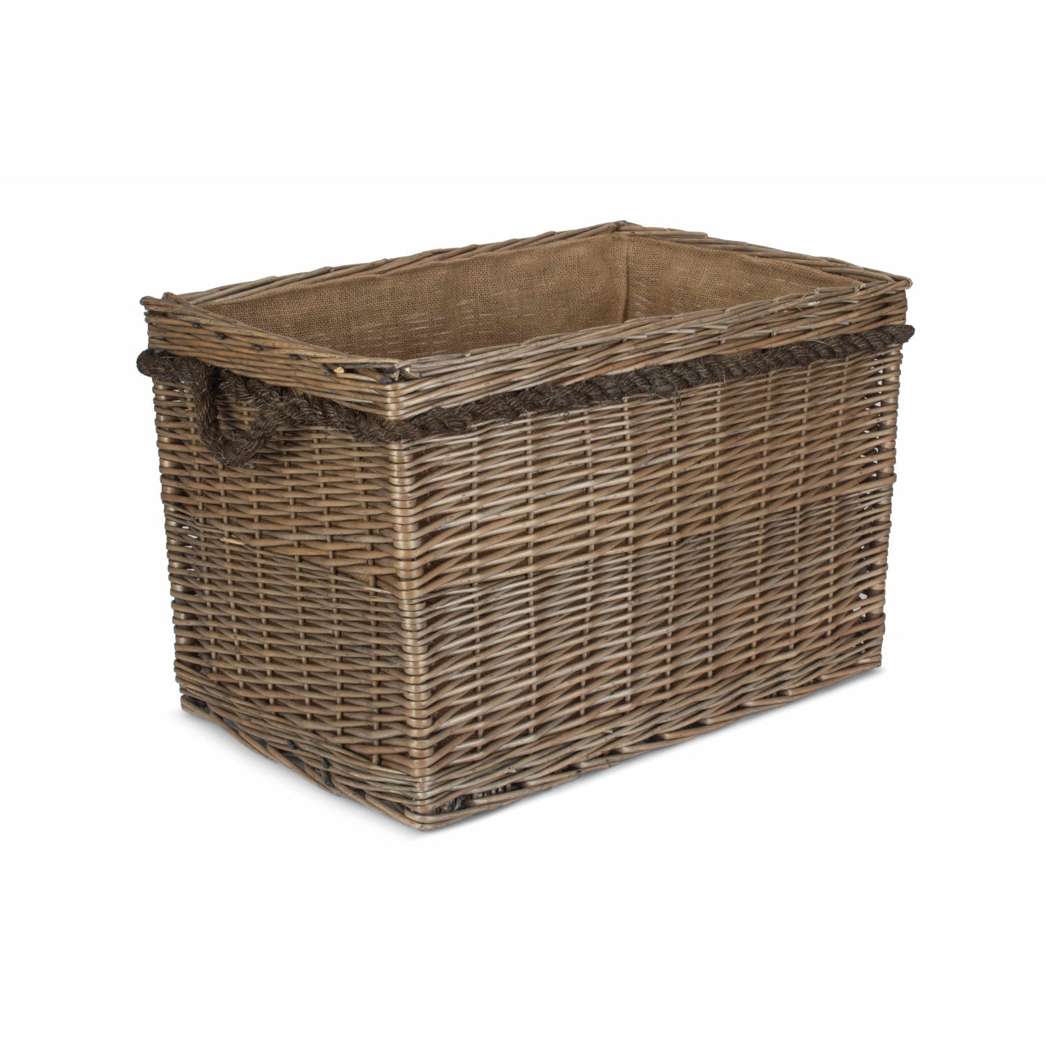 Large Rectangular Rope Handled Log Basket - REGN