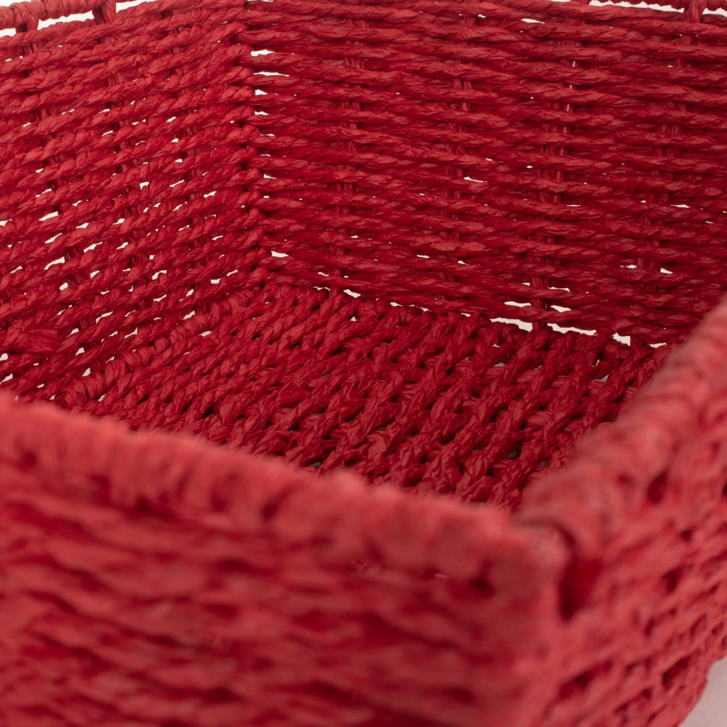 Large Red Paper Rope Tray Basket - REGN
