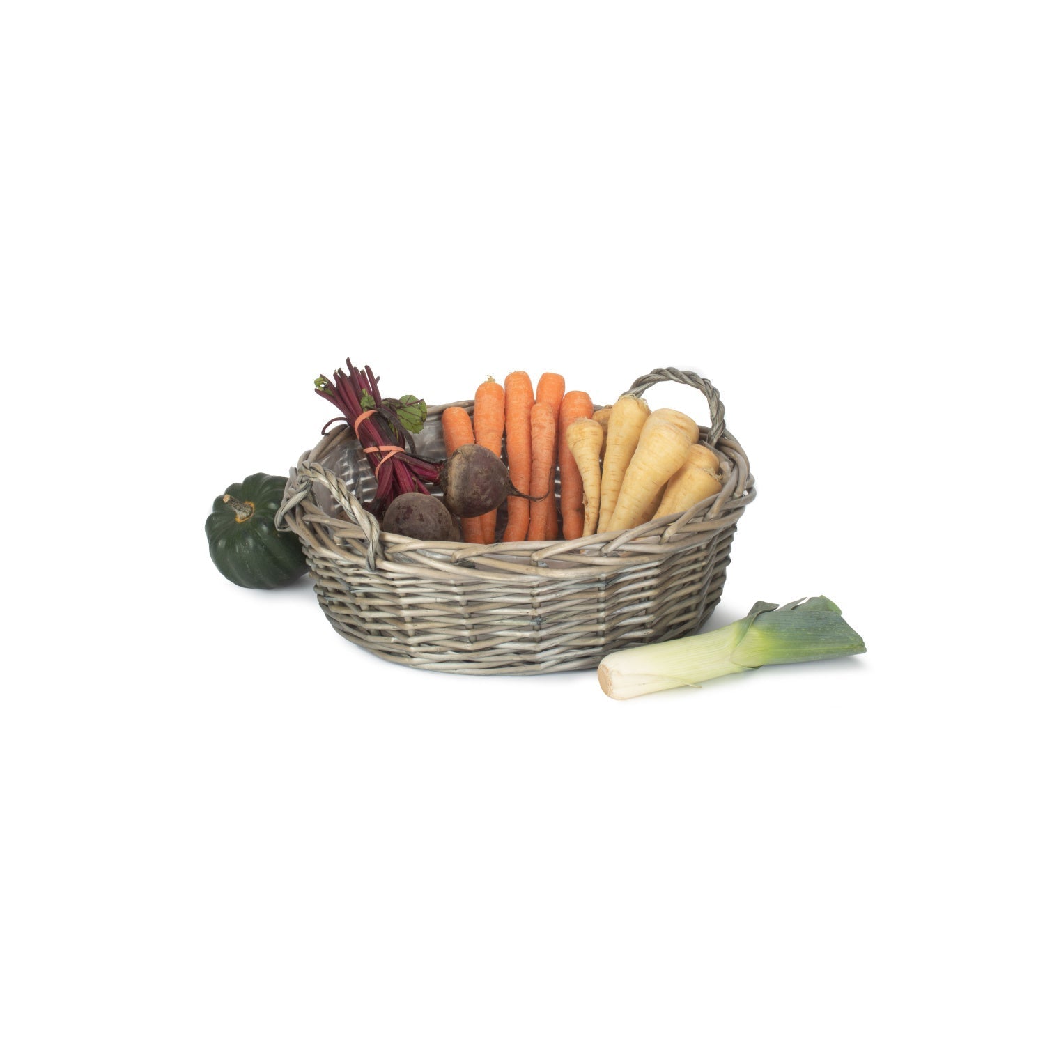 Large Round Antique Wash Display Tray Basket With Plastic Lining - REGN