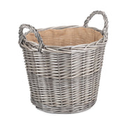 Large Round Lined Wicker Log Basket - REGN