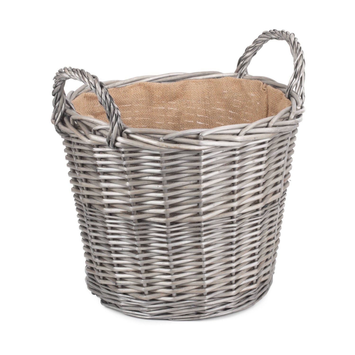 Large Round Lined Wicker Log Basket - REGN