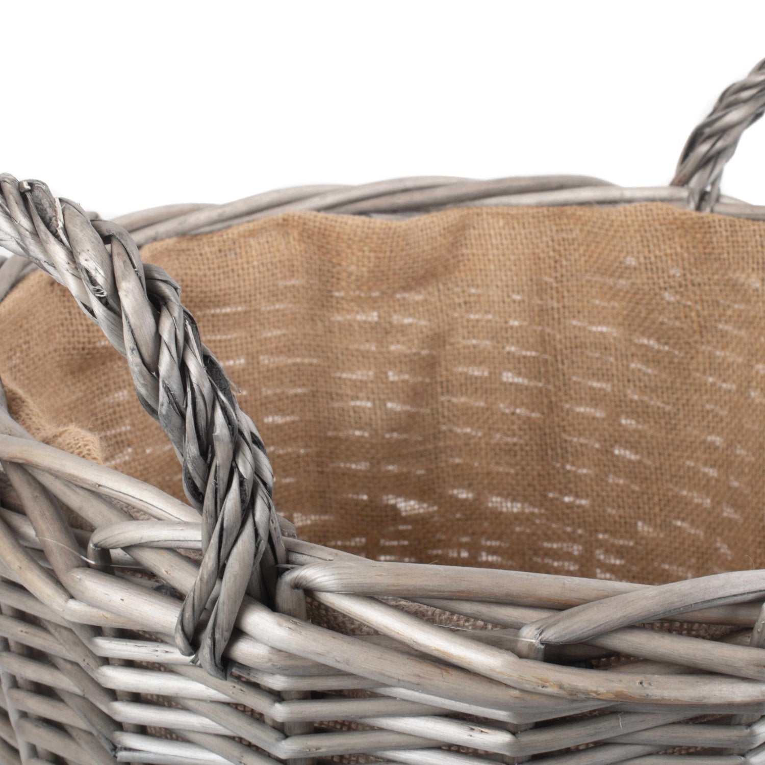 Large Round Lined Wicker Log Basket - REGN