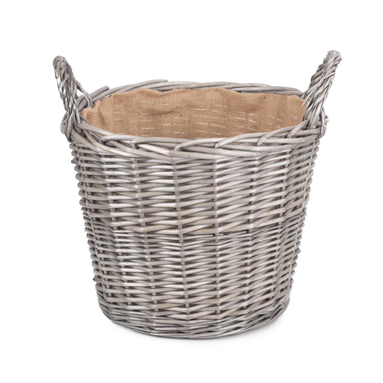 Large Round Lined Wicker Log Basket - REGN