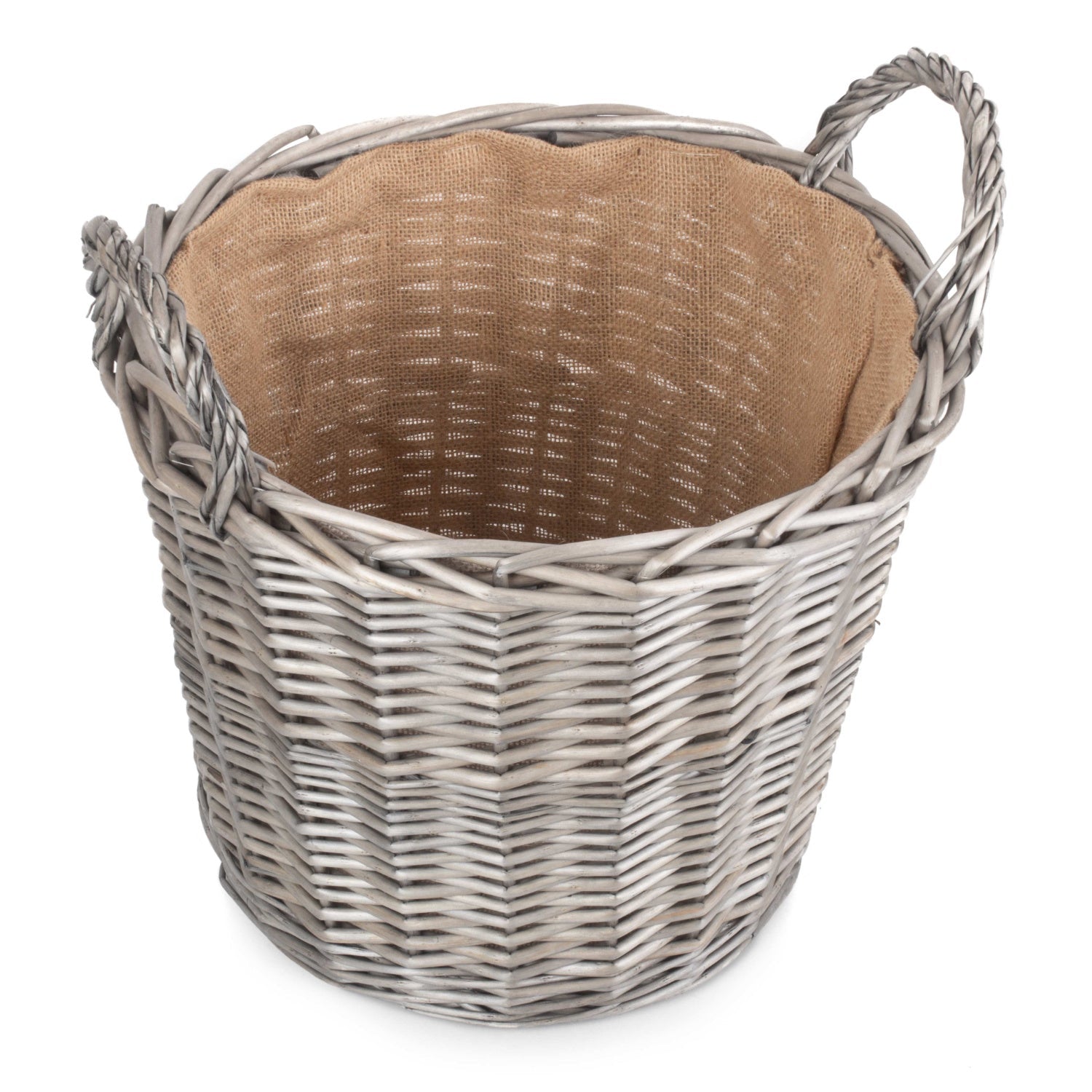 Large Round Lined Wicker Log Basket - REGN