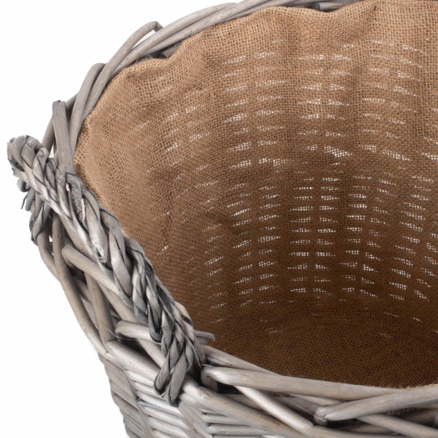 Large Round Lined Wicker Log Basket - REGN