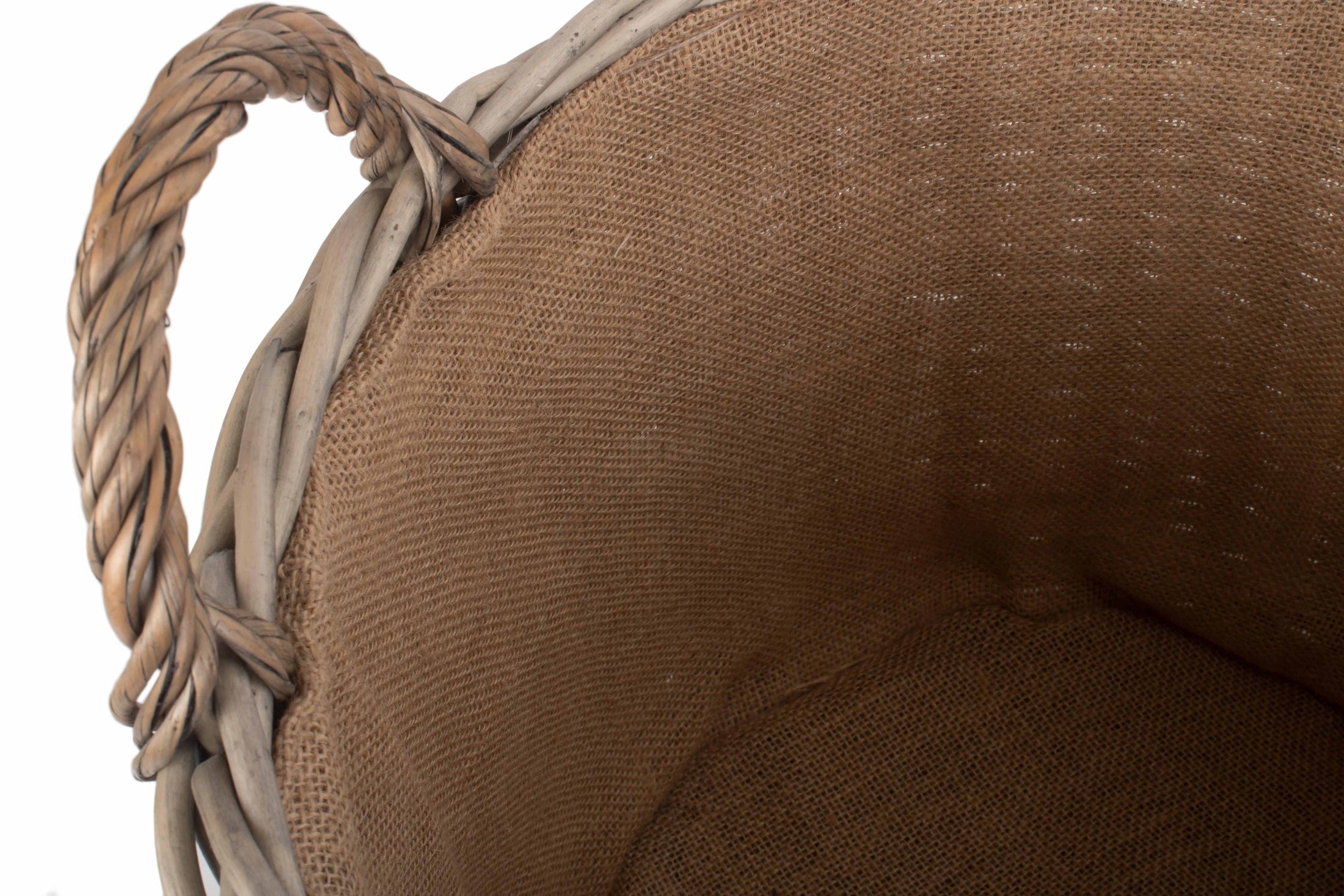 Large Round Straight-Sided Wicker Log Storage Basket - REGN