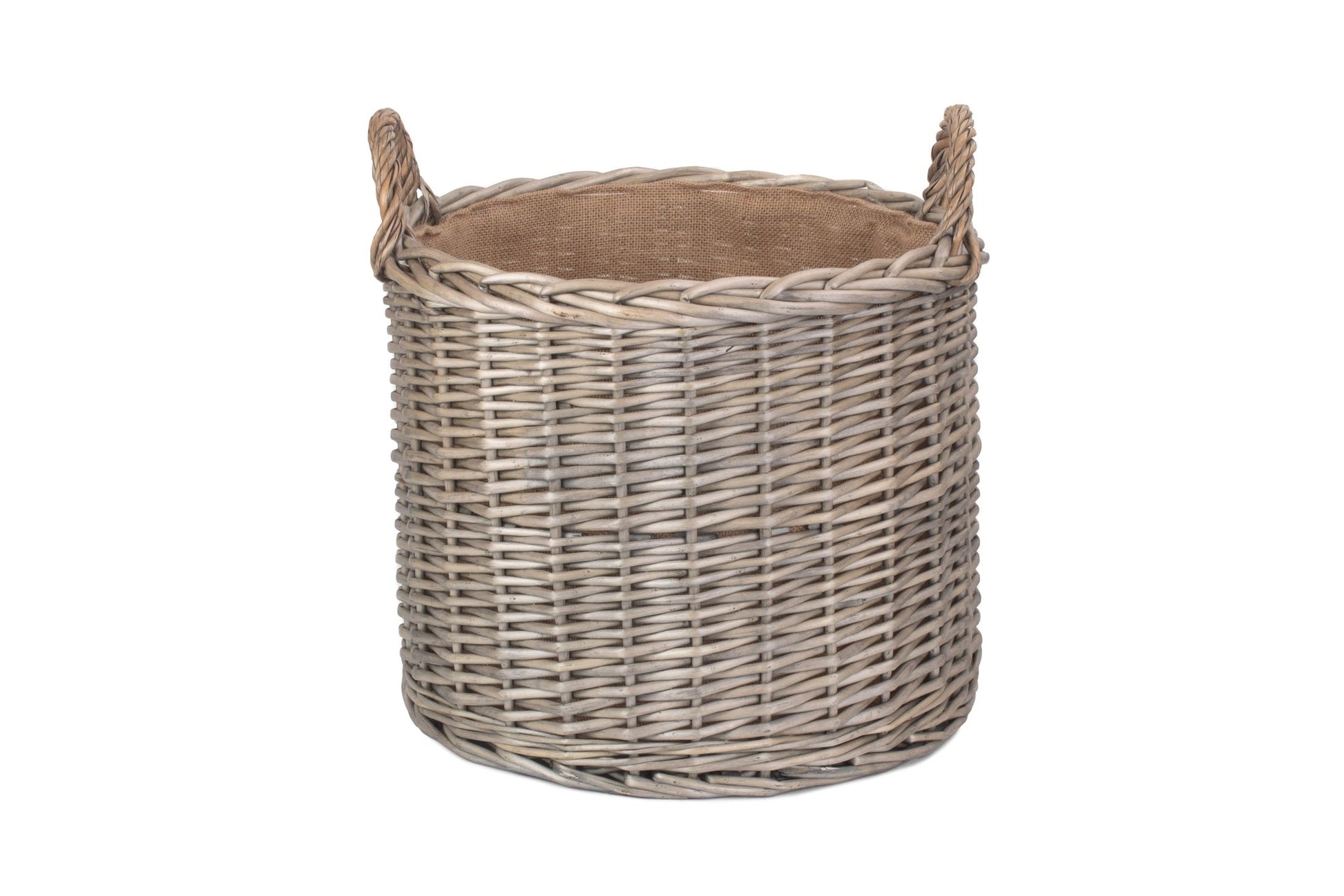 Large Round Straight-Sided Wicker Log Storage Basket - REGN