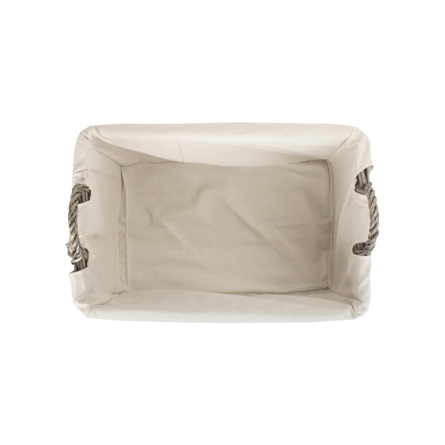 Large Shallow Antique Wash Storage Basket with White Lining - REGN