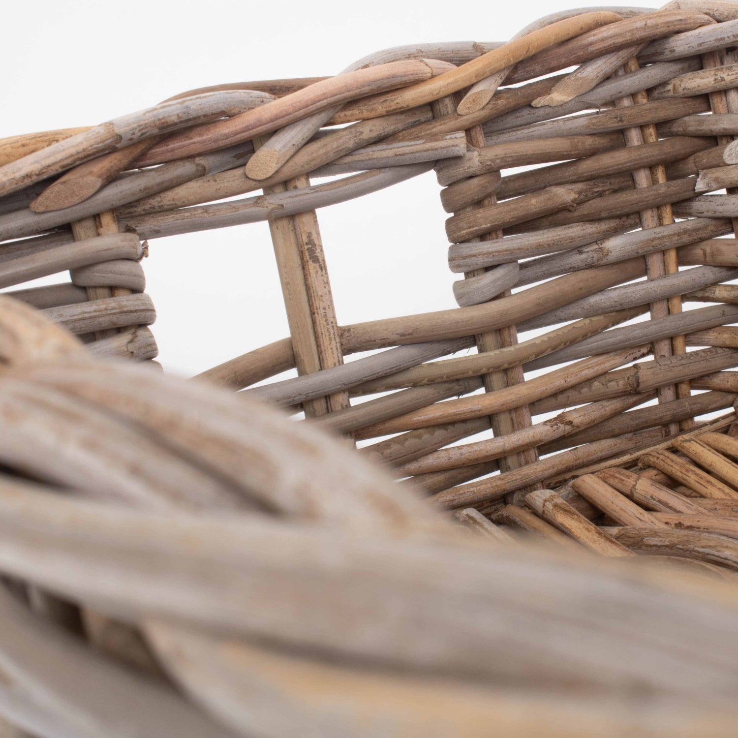 Large Shallow Rattan Rectangular Basket - REGN