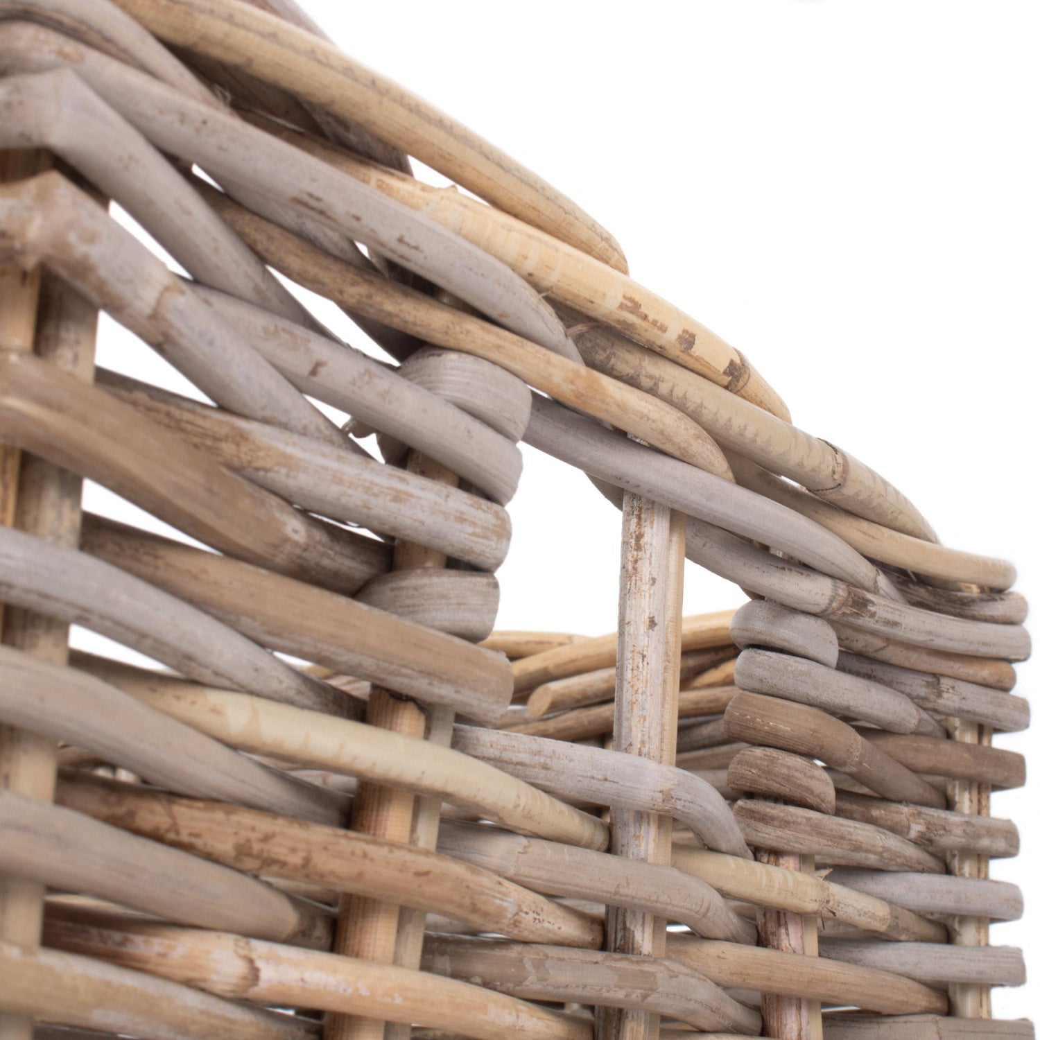 Large Shallow Rattan Rectangular Basket - REGN