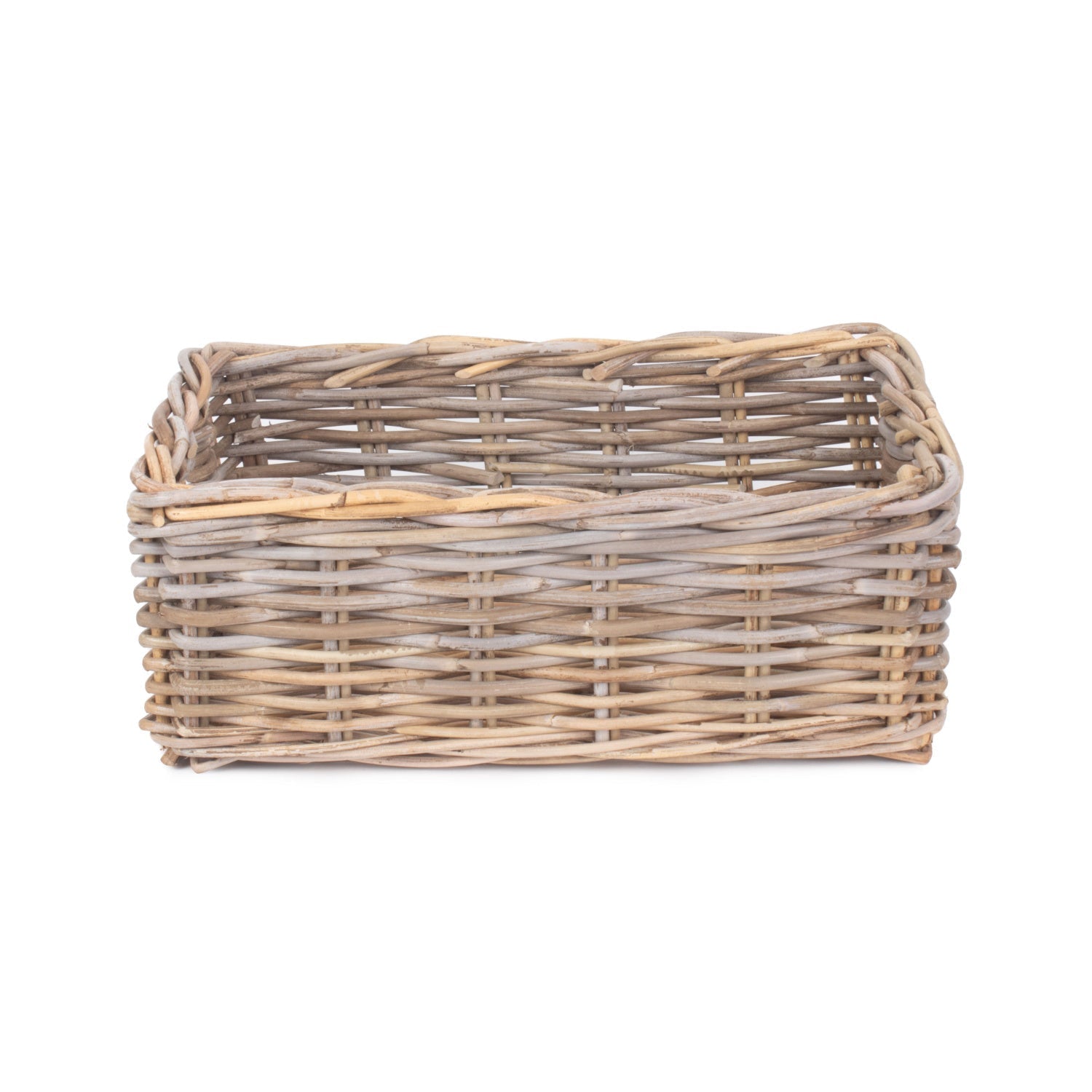 Large Shallow Rattan Rectangular Basket - REGN