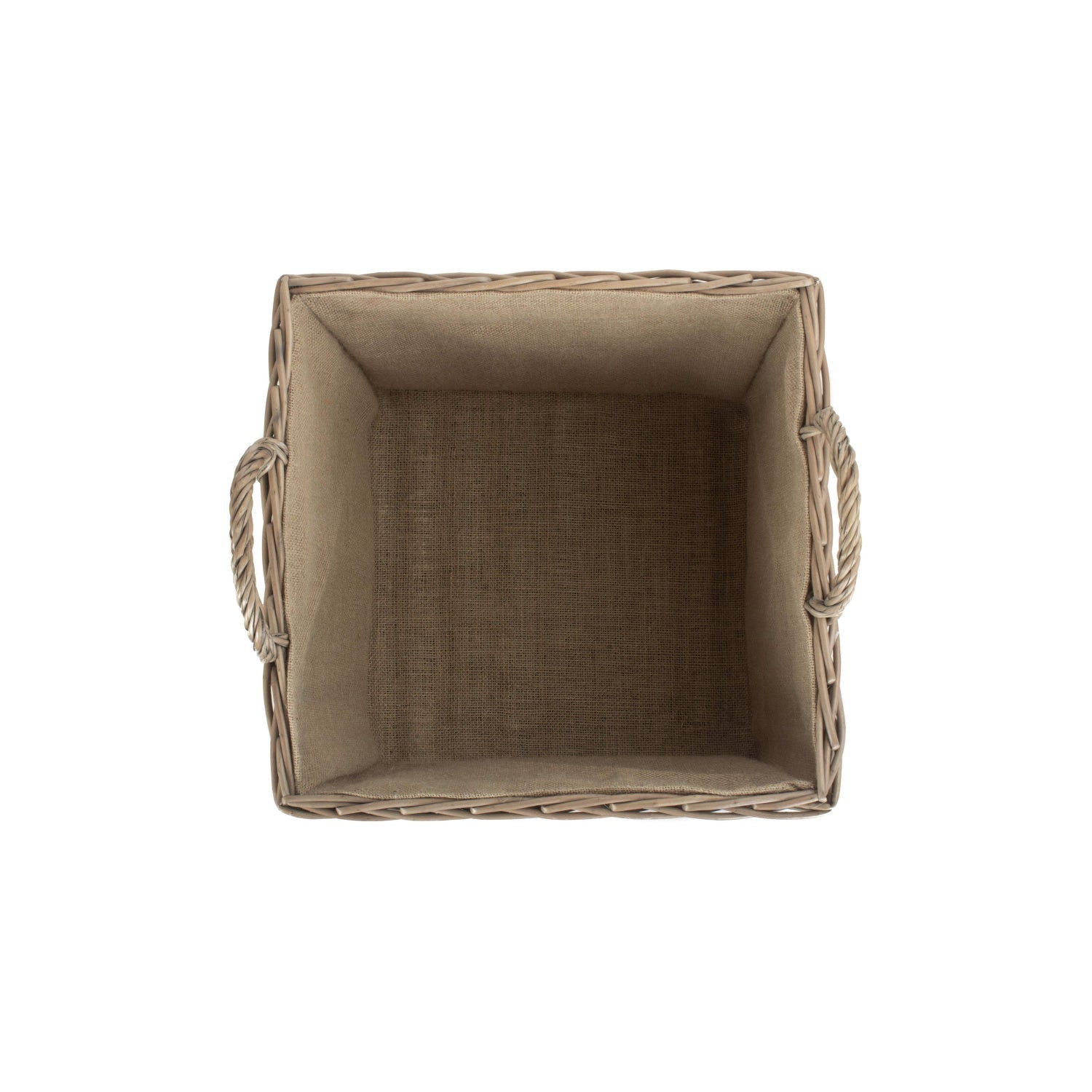 Large Square Lined Wicker Log Storage Basket - REGN