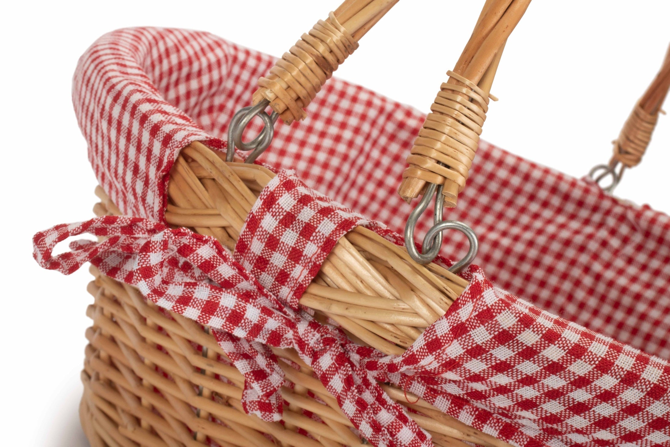 Large Swing Handle Shopper With Red & White Checked Lining - REGN