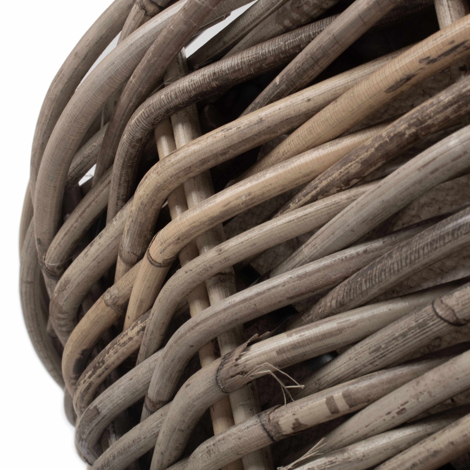 Large Tapered Rattan Round Planter With Plastic Lining - REGN
