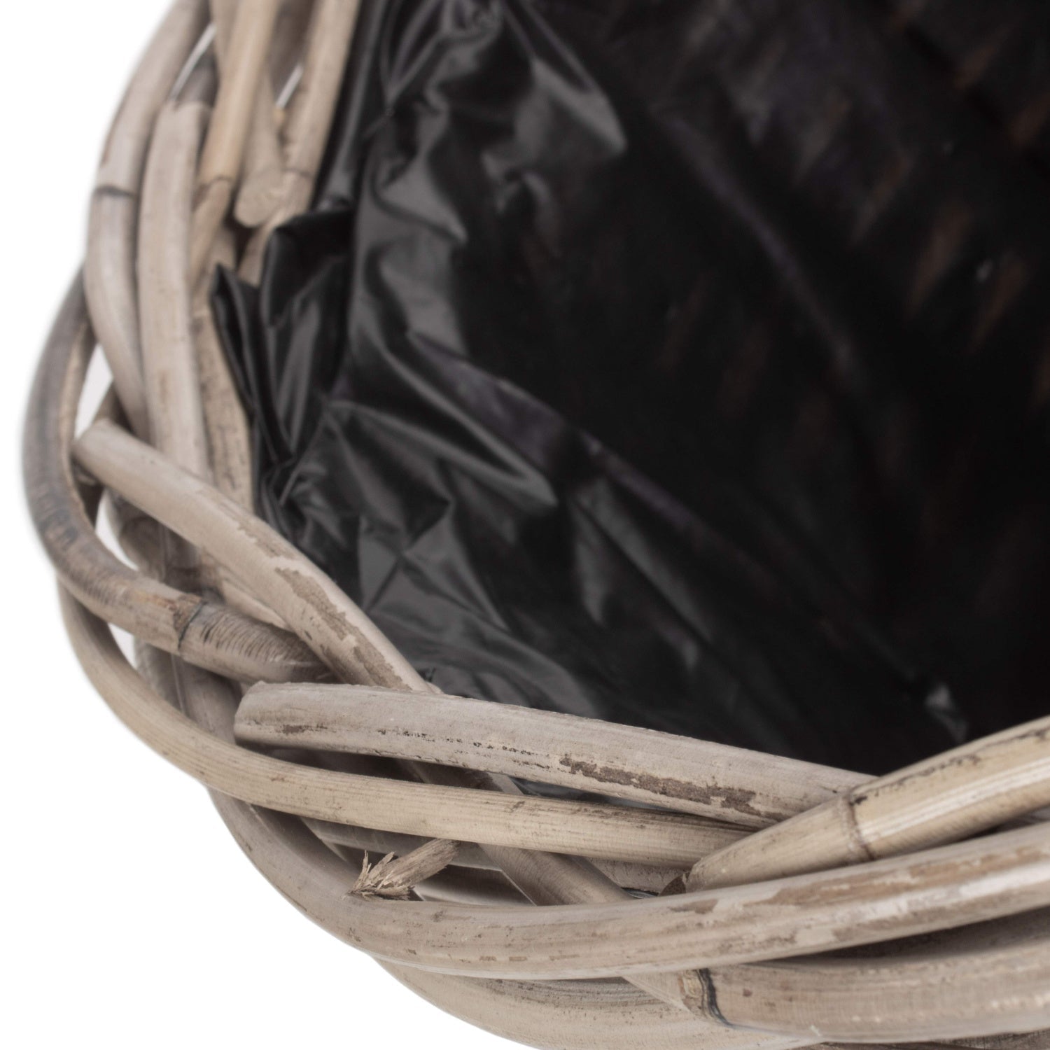 Large Tapered Rattan Round Planter With Plastic Lining - REGN