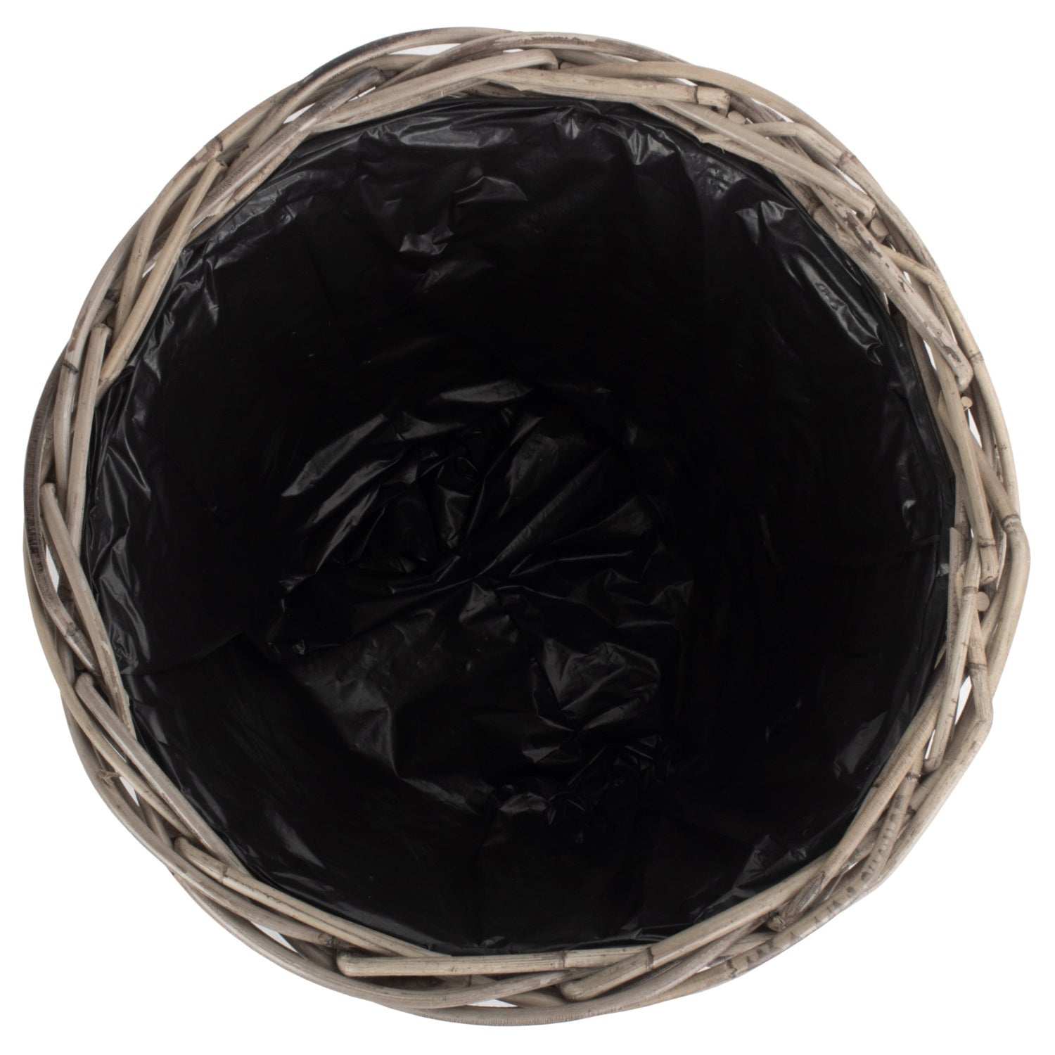 Large Tapered Rattan Round Planter With Plastic Lining - REGN
