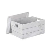 Large Vintage White Wash Heart Cut-Out Box with Lid - REGN