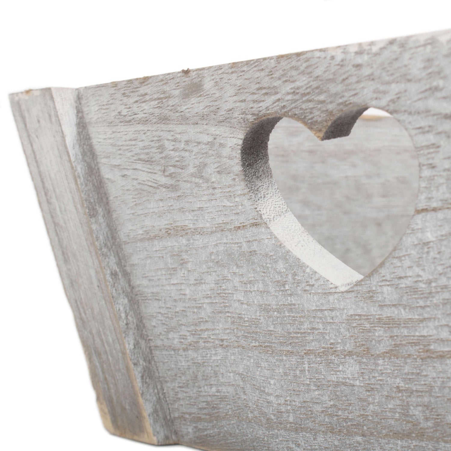 Large Vintage White Wash Heart Cut-Out Tray - REGN