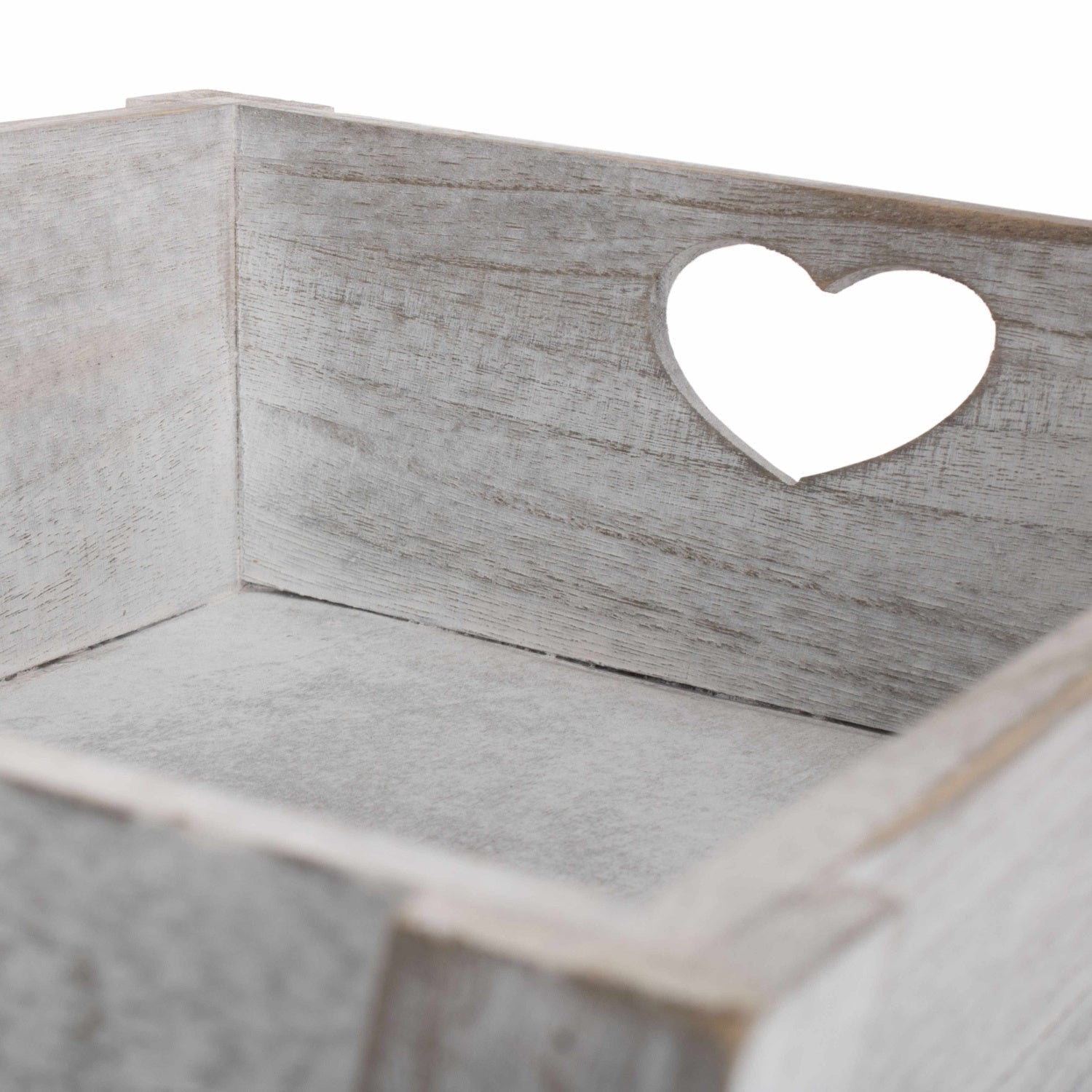 Large Vintage White Wash Heart Cut-Out Tray - REGN
