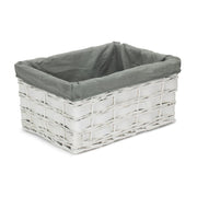 Large White Scandi Storage Basket with Grey Sage Lining - REGN