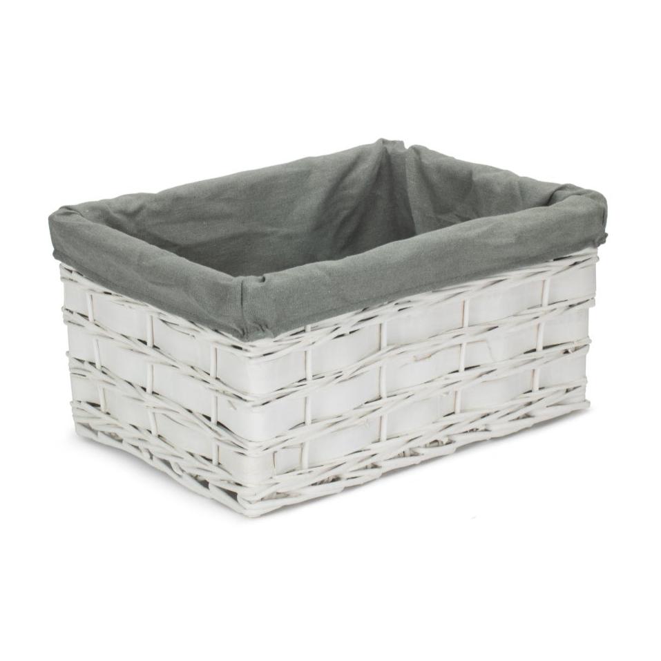 Large White Scandi Storage Basket with Grey Sage Lining - REGN