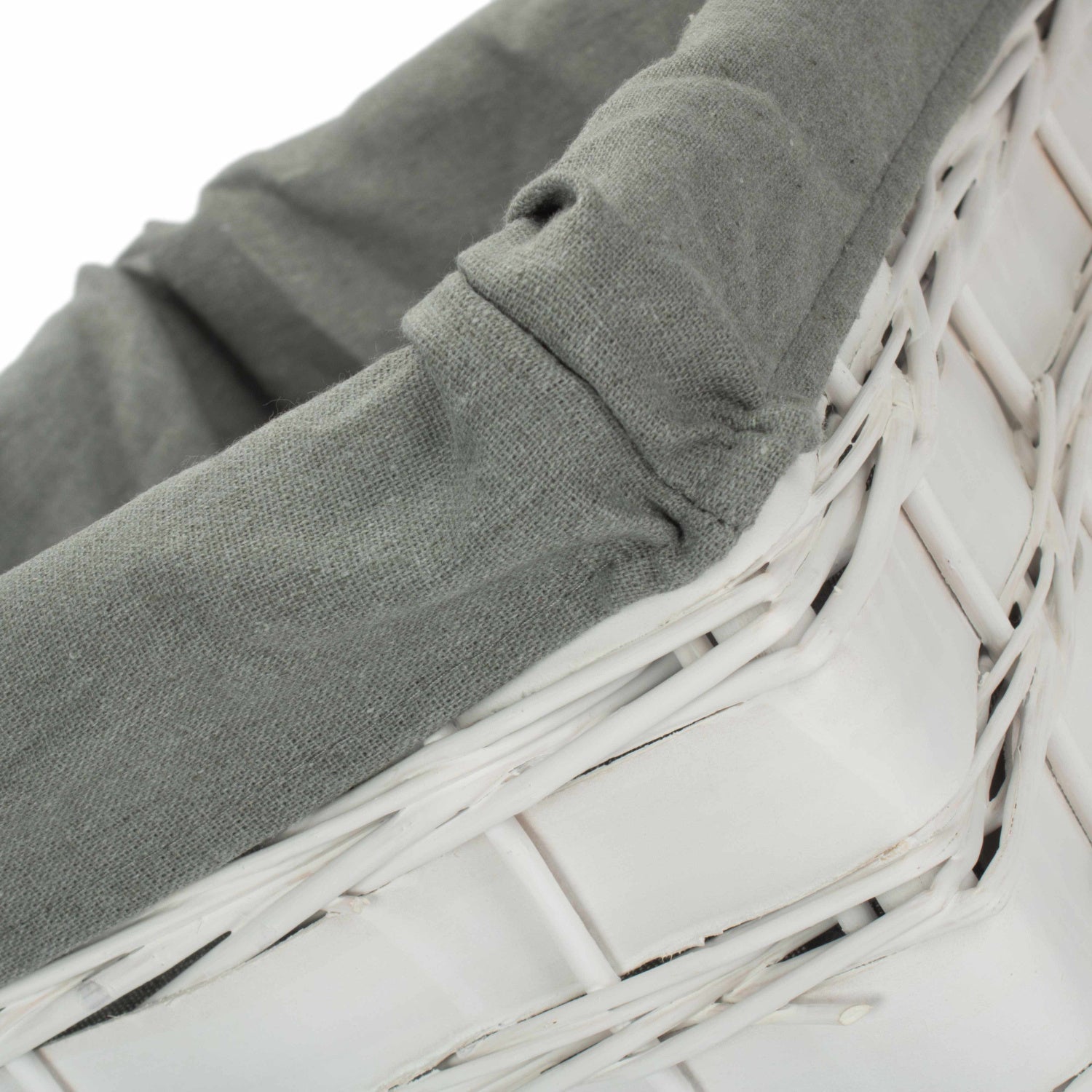 Large White Scandi Storage Basket with Grey Sage Lining - REGN