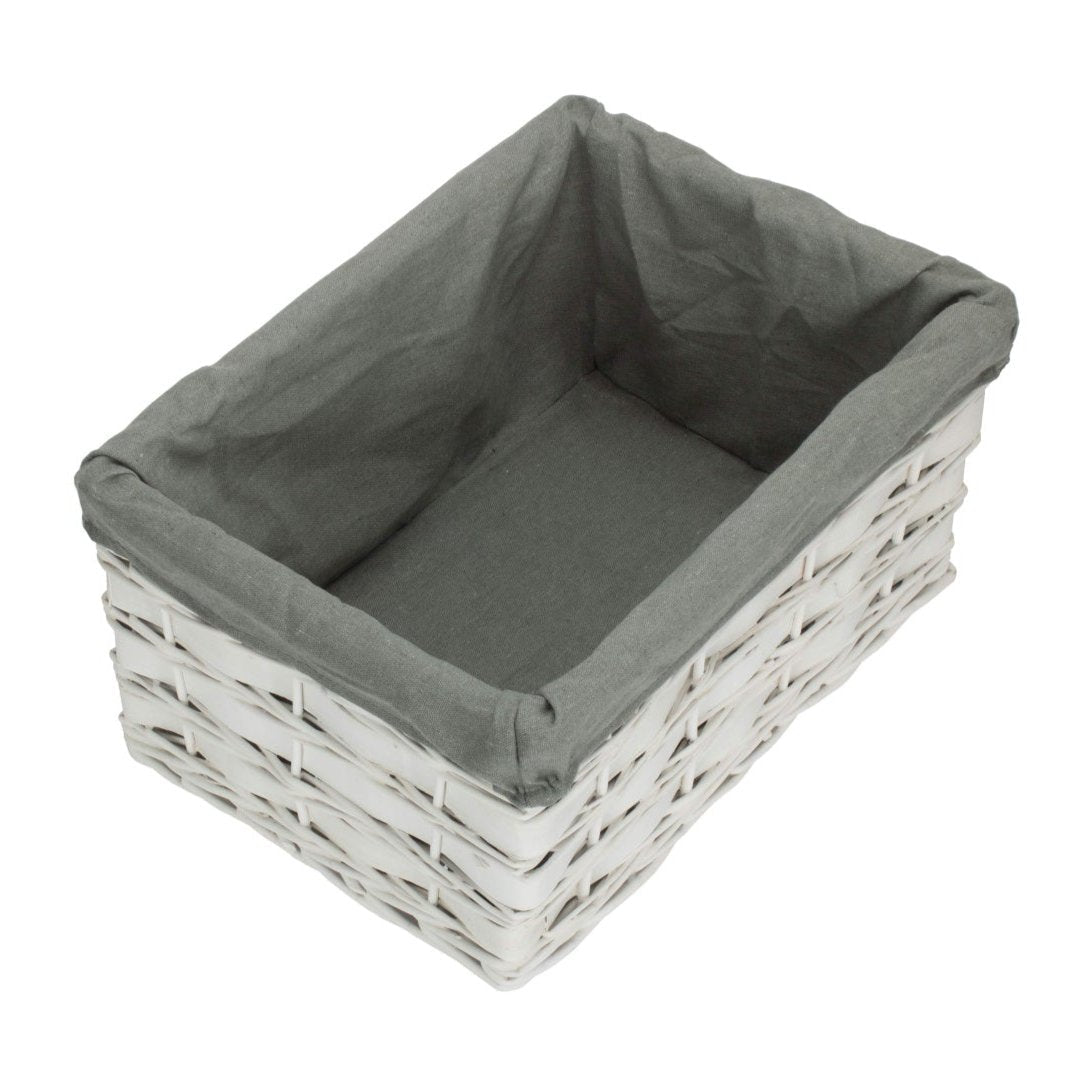 Large White Scandi Storage Basket with Grey Sage Lining - REGN