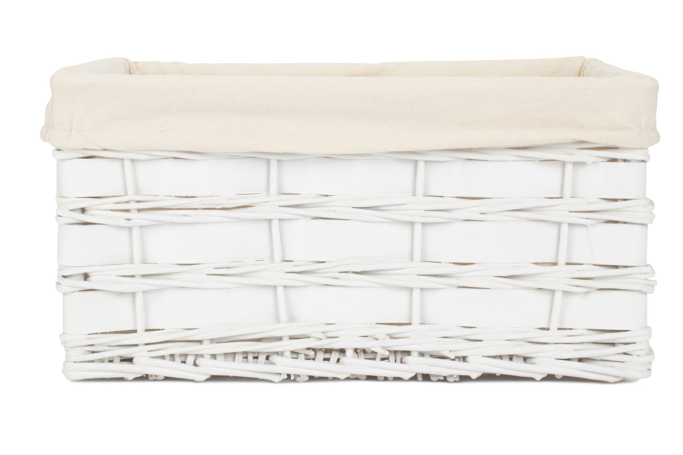 Large White Scandi Storage Basket with White Lining - REGN