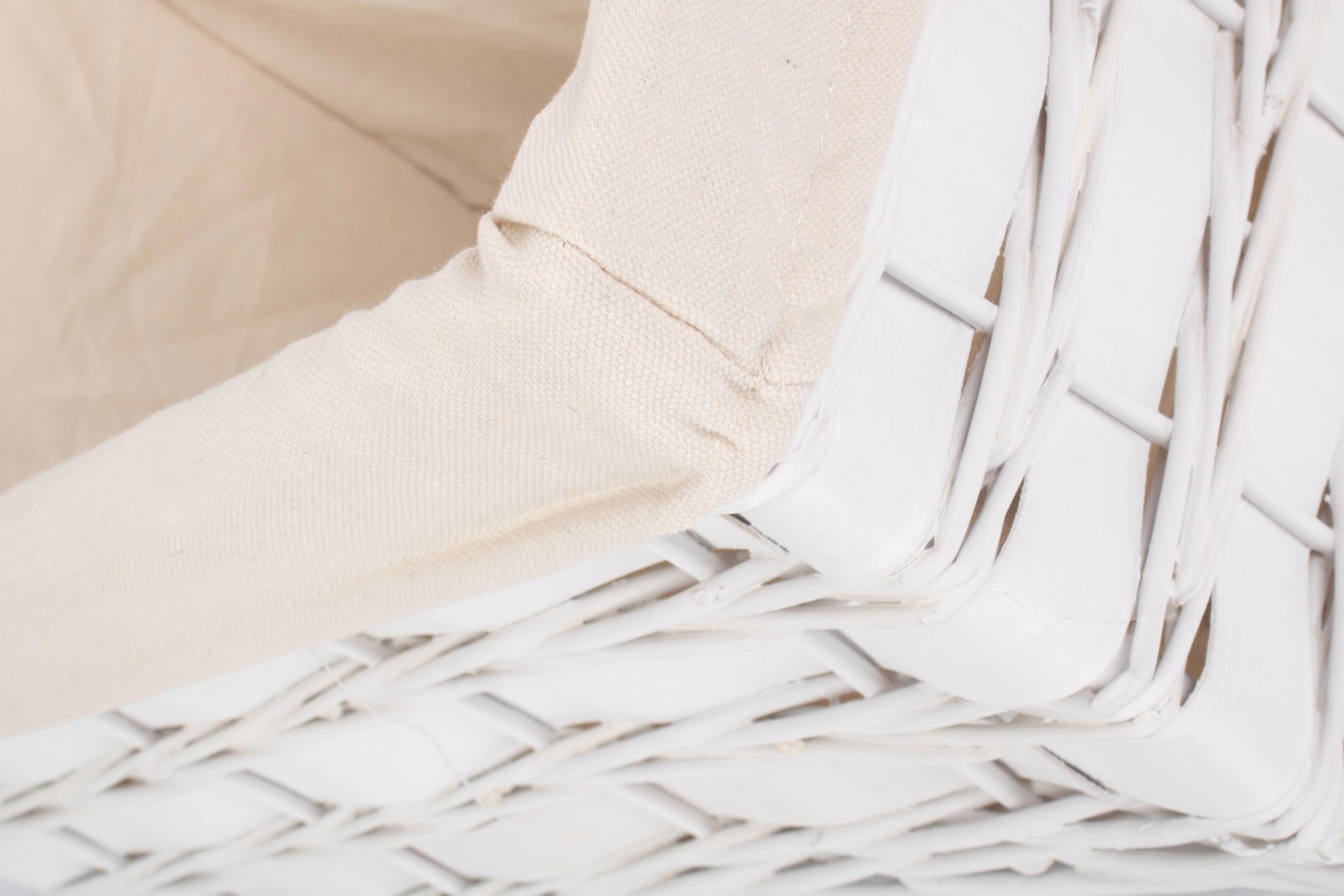 Large White Scandi Storage Basket with White Lining - REGN