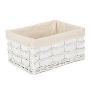 Large White Scandi Storage Basket with White Lining - REGN