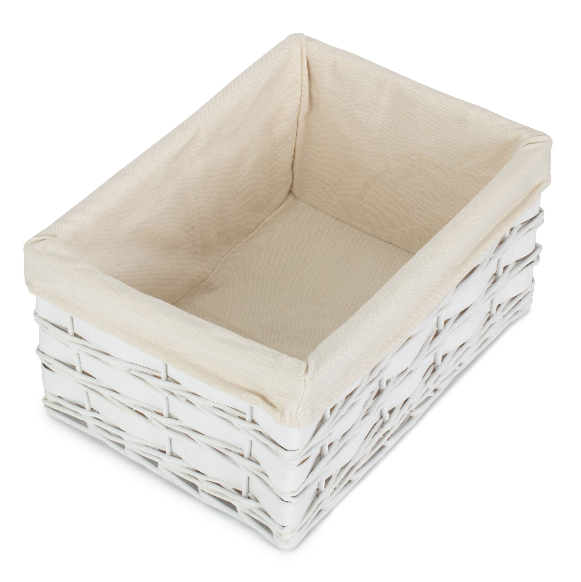 Large White Scandi Storage Basket with White Lining - REGN