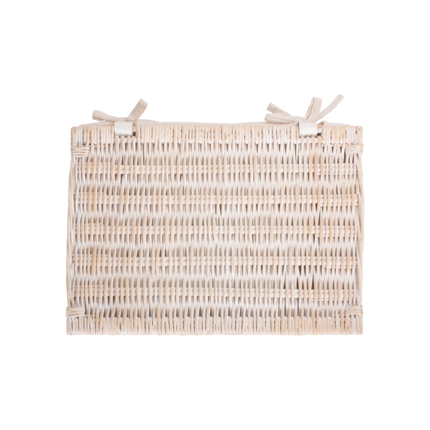Large White Wash Finish Willow Storage Hamper with White Lining - REGN