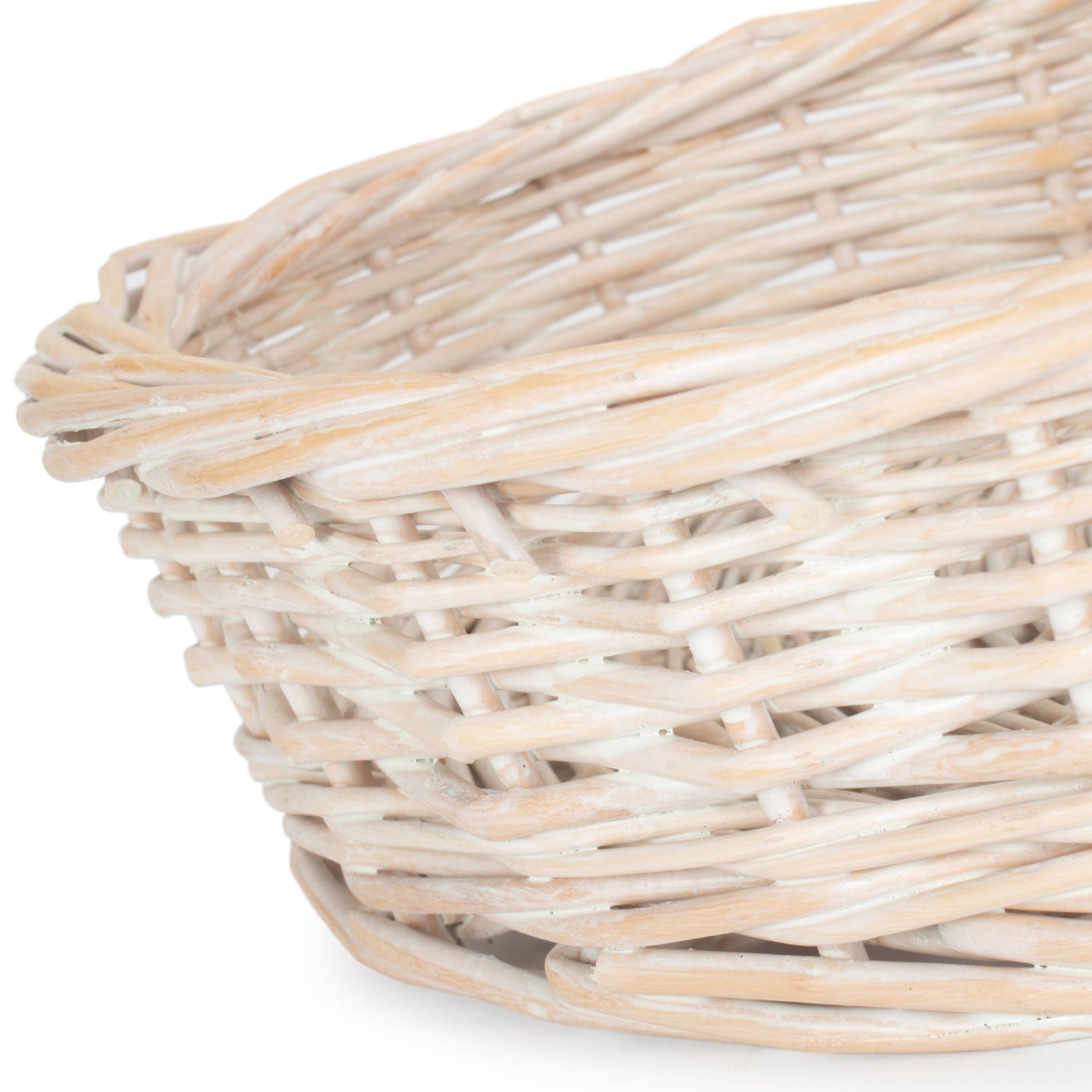 Large White Wash Heart Shaped Tray Basket - REGN