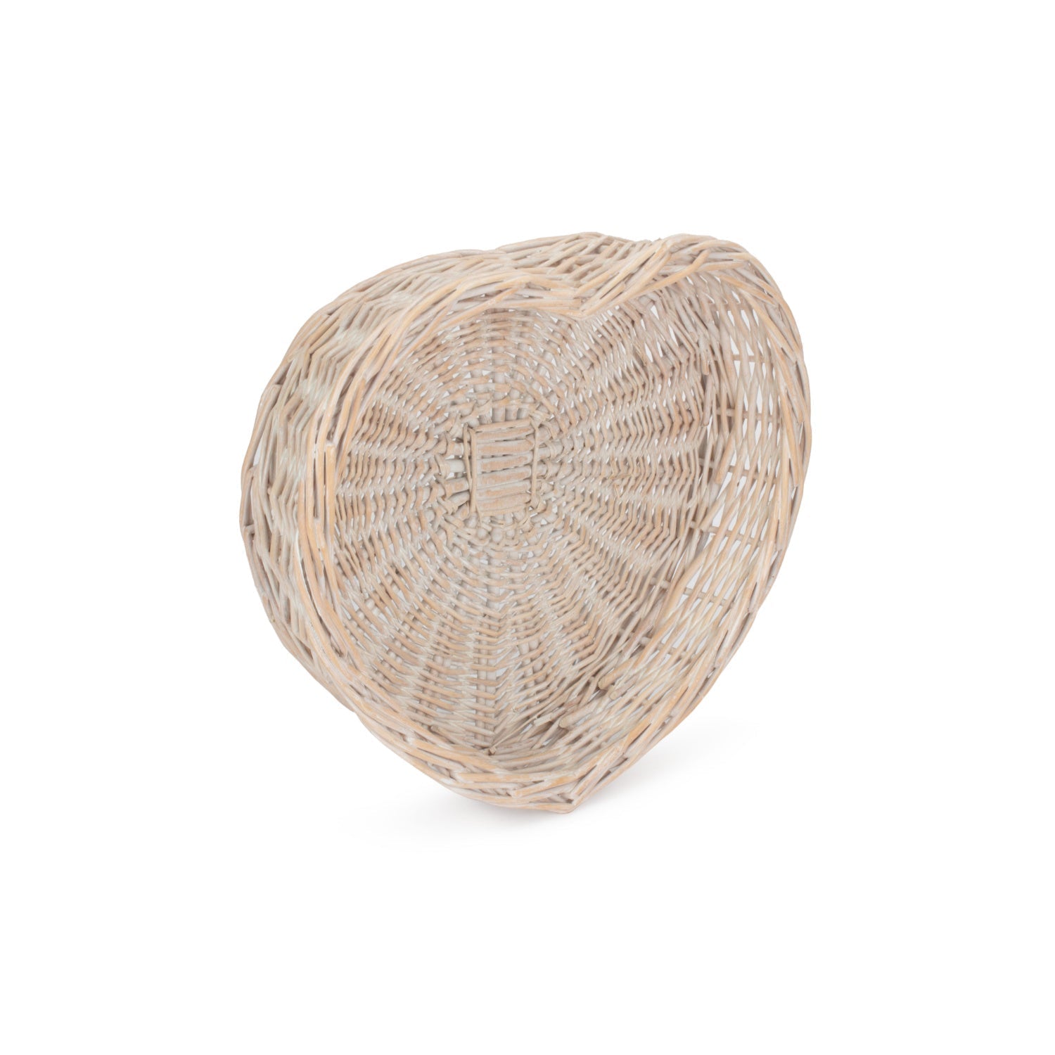Large White Wash Heart Shaped Tray Basket - REGN