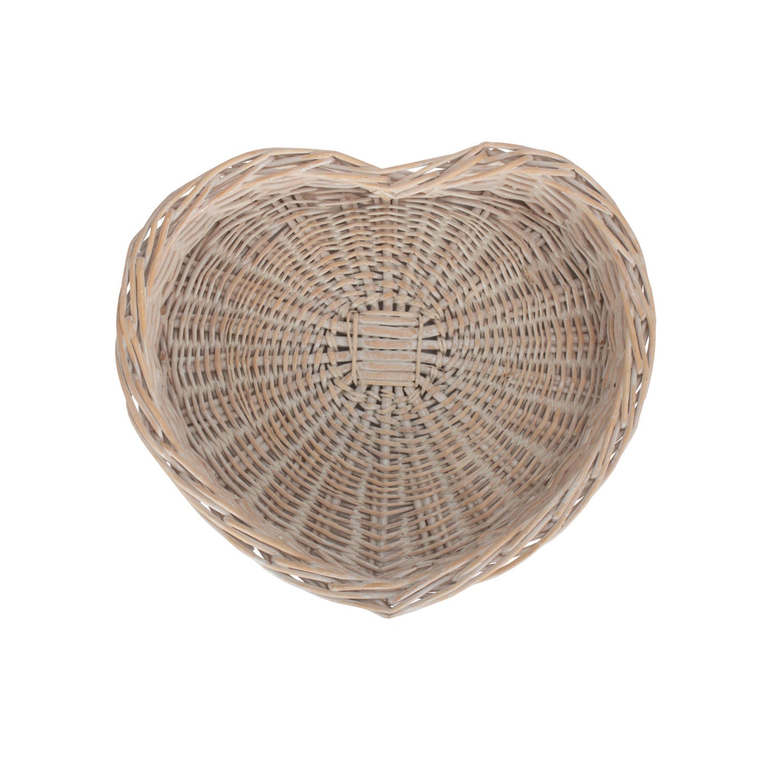 Large White Wash Heart Shaped Tray Basket - REGN