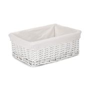 Large White Wicker Storage Basket - REGN